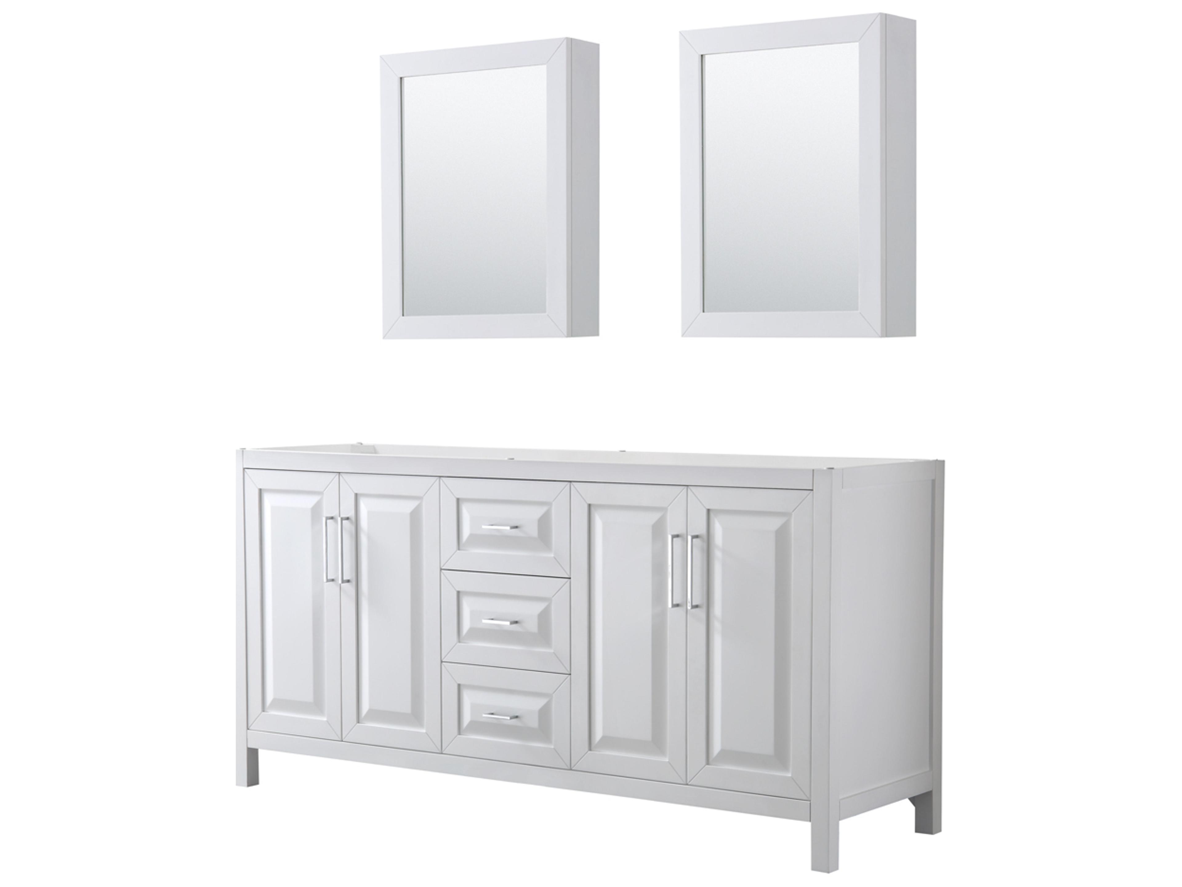 Daria 71" White Vanity with Medicine Cabinet