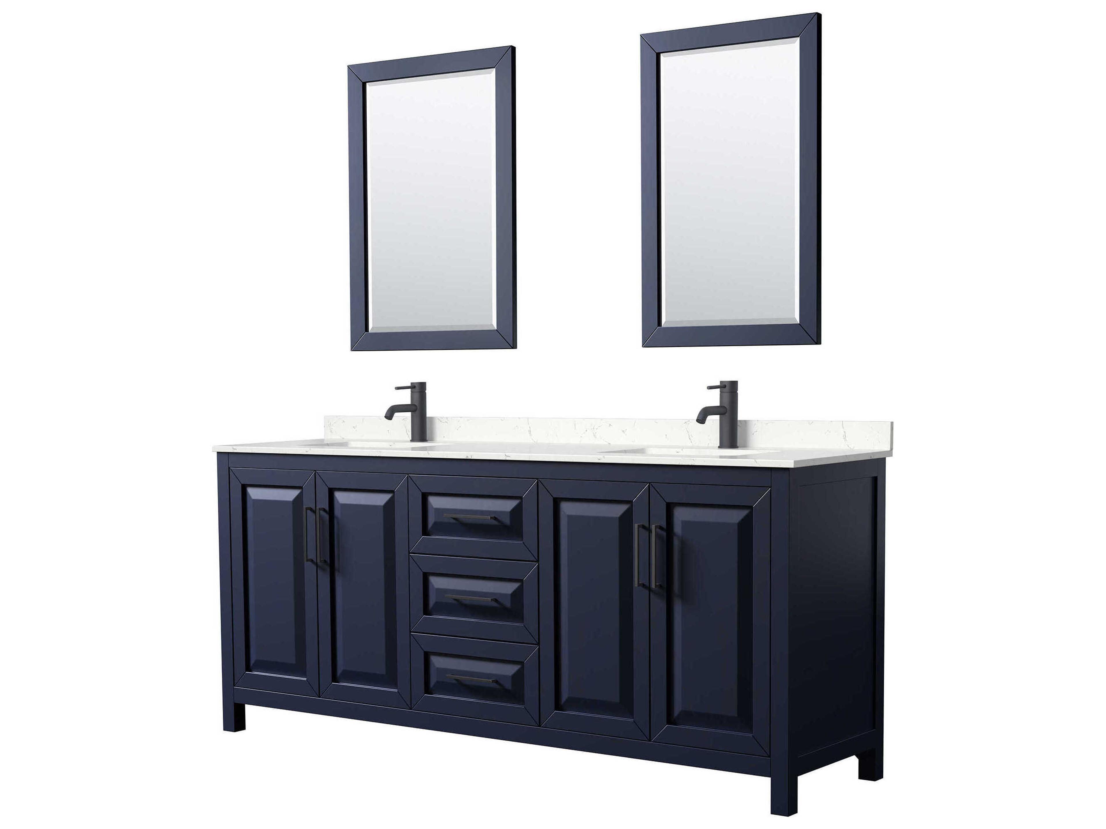 Daria 80" Dark Blue Vanity with 24" Mirror