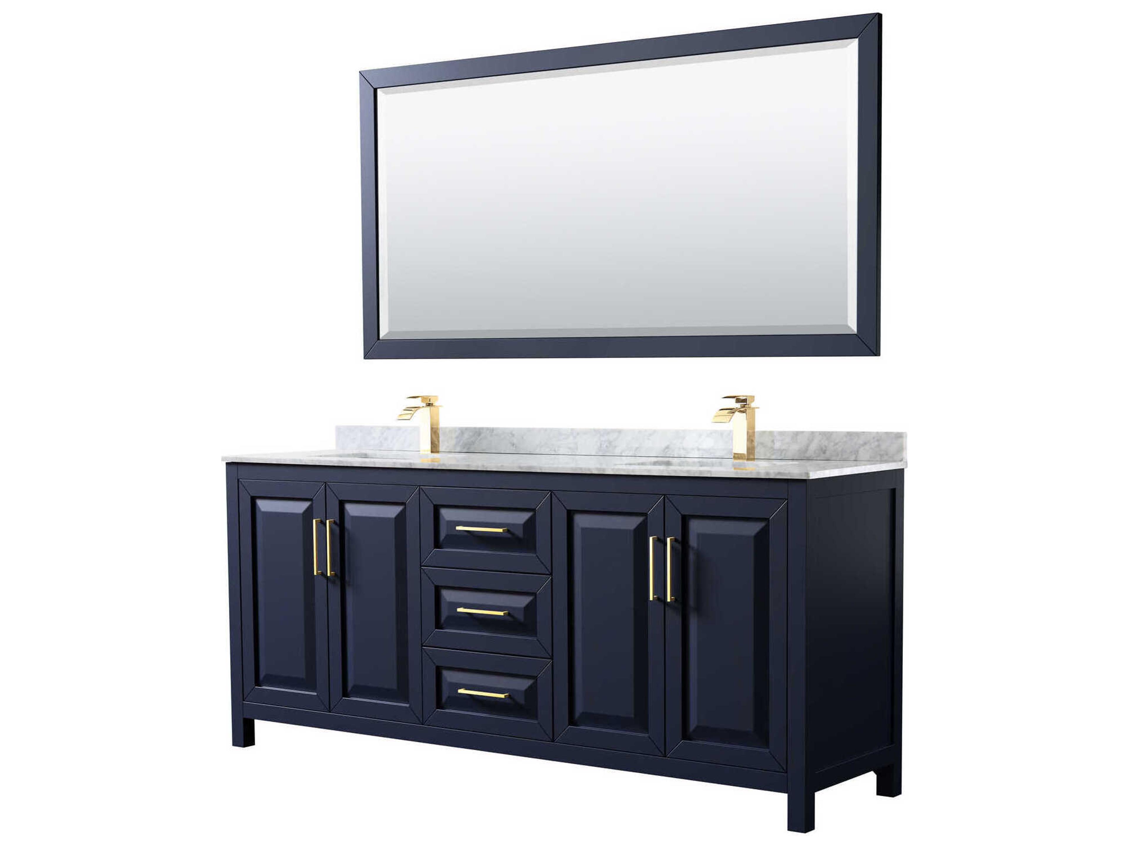 Daria 80" Dark Blue Vanity with 70" Mirror