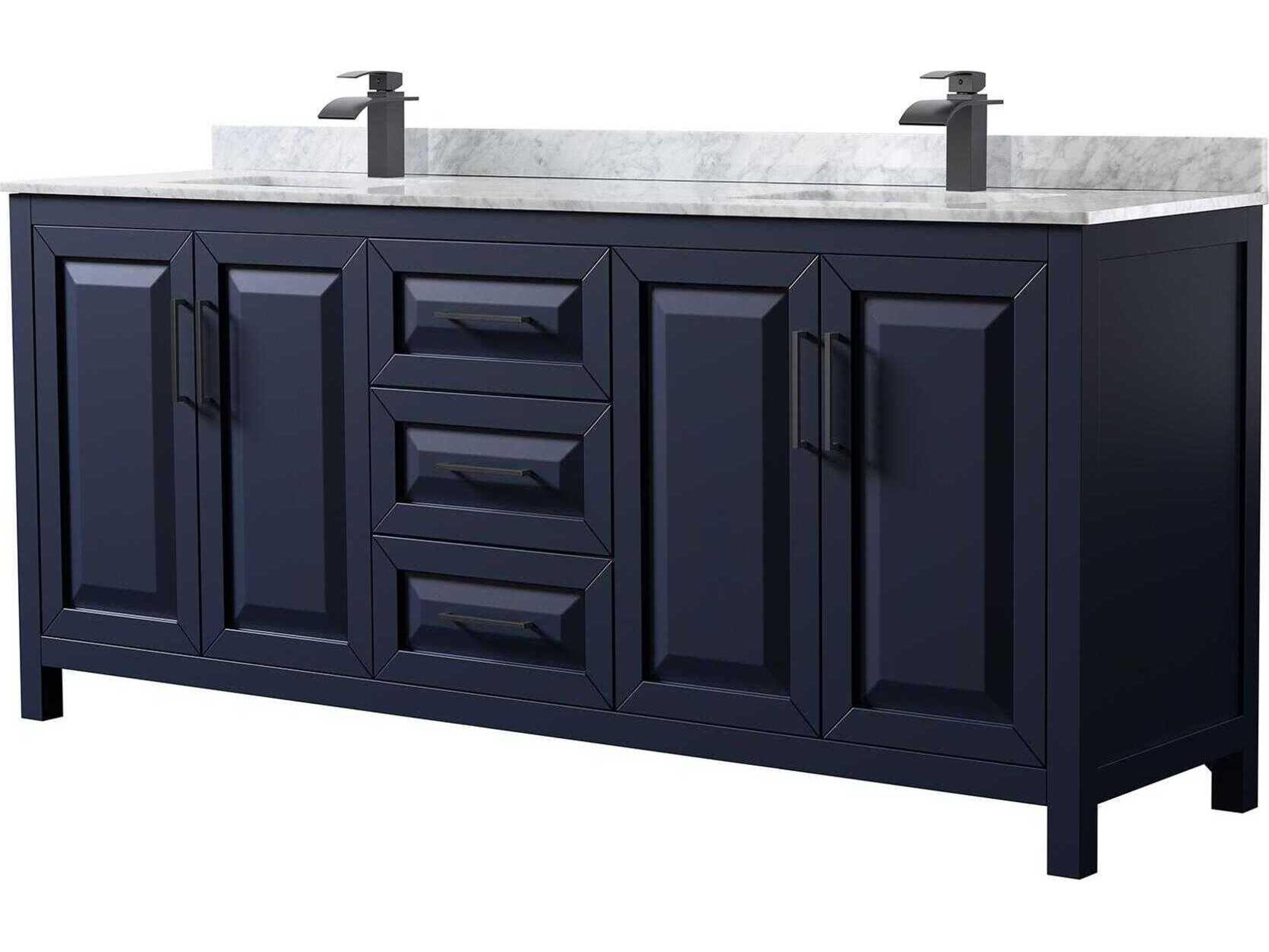 Wyndham Collection Daria 80" Dark Blue Vanity