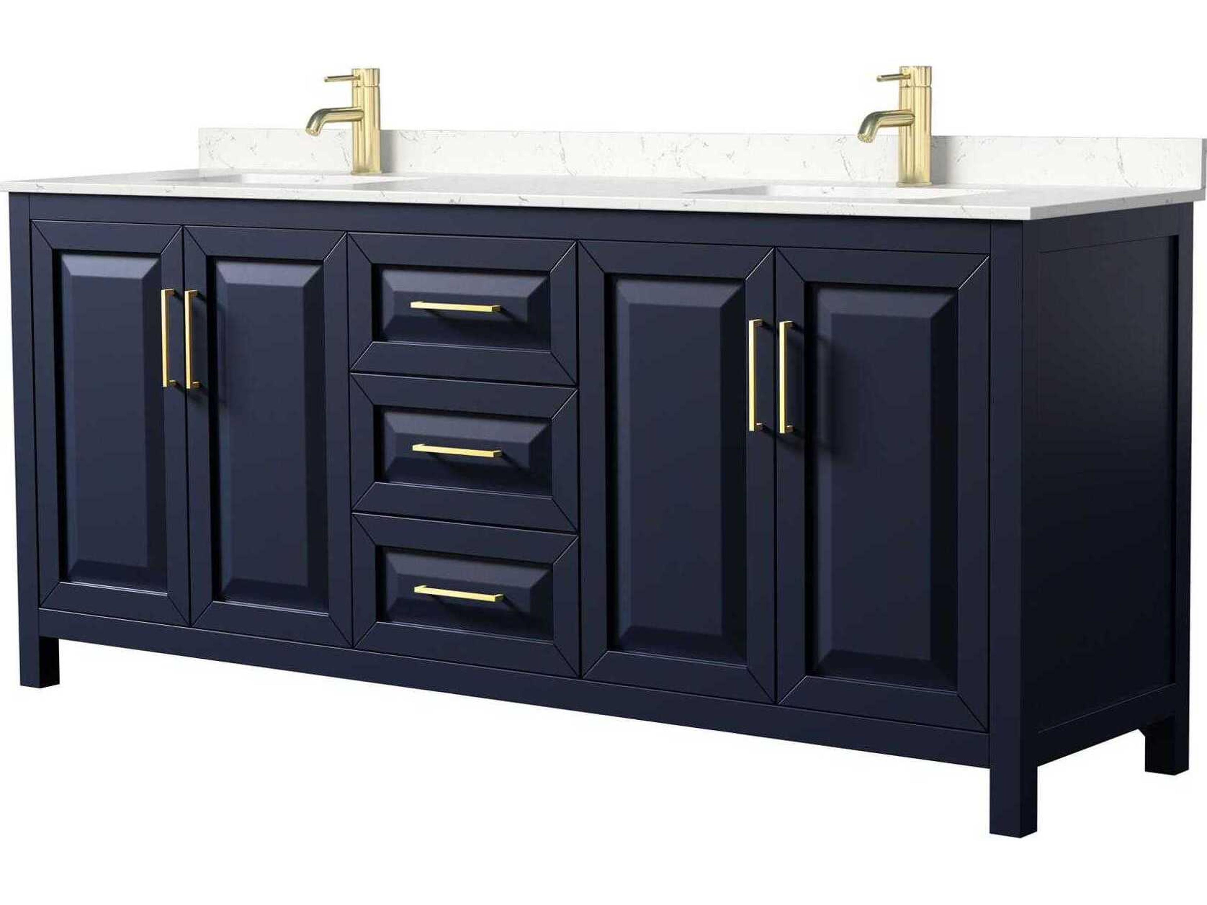 Wyndham Collection Daria 80" Dark Blue Vanity