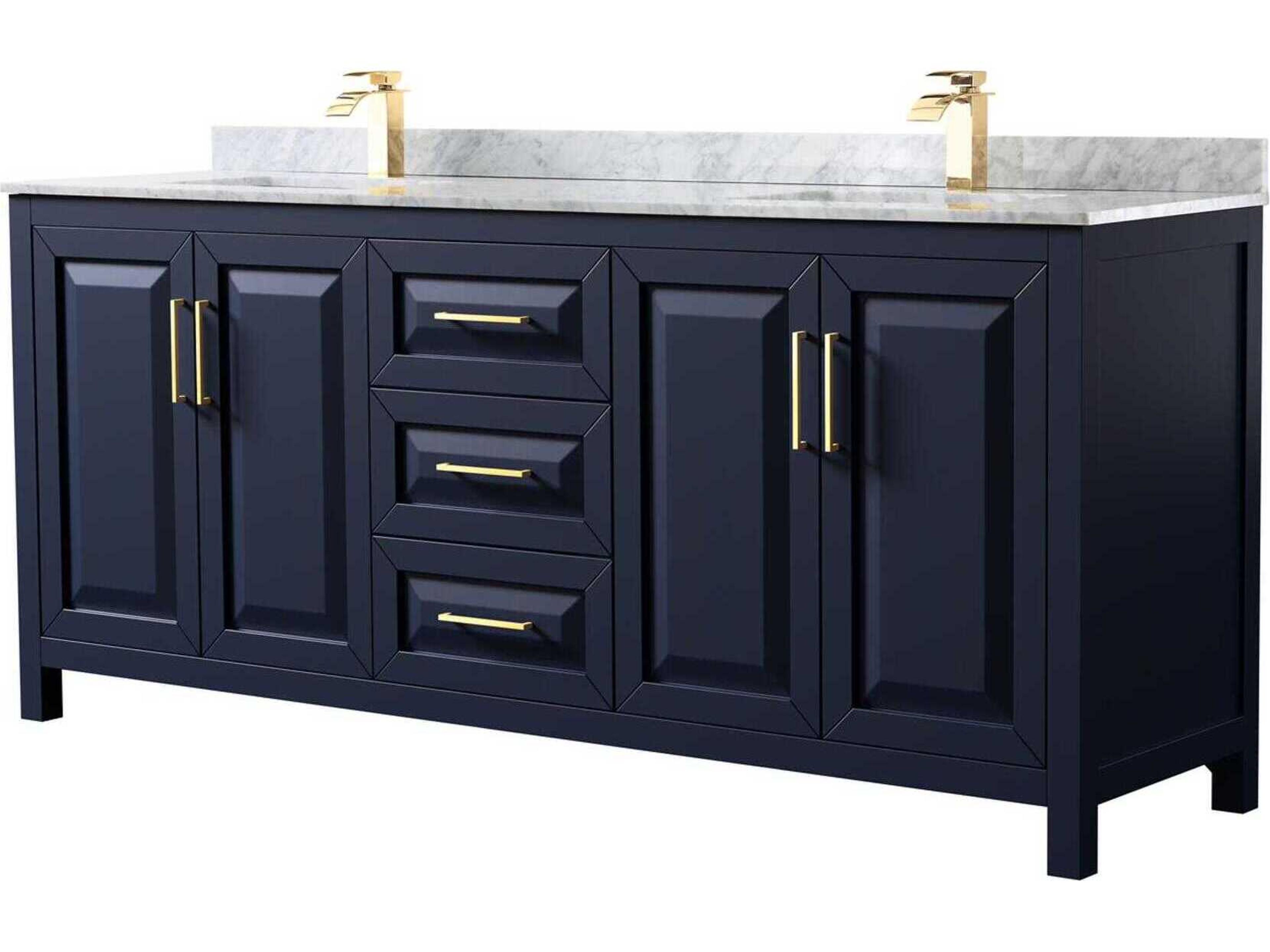 Wyndham Collection Daria 80" Dark Blue Vanity
