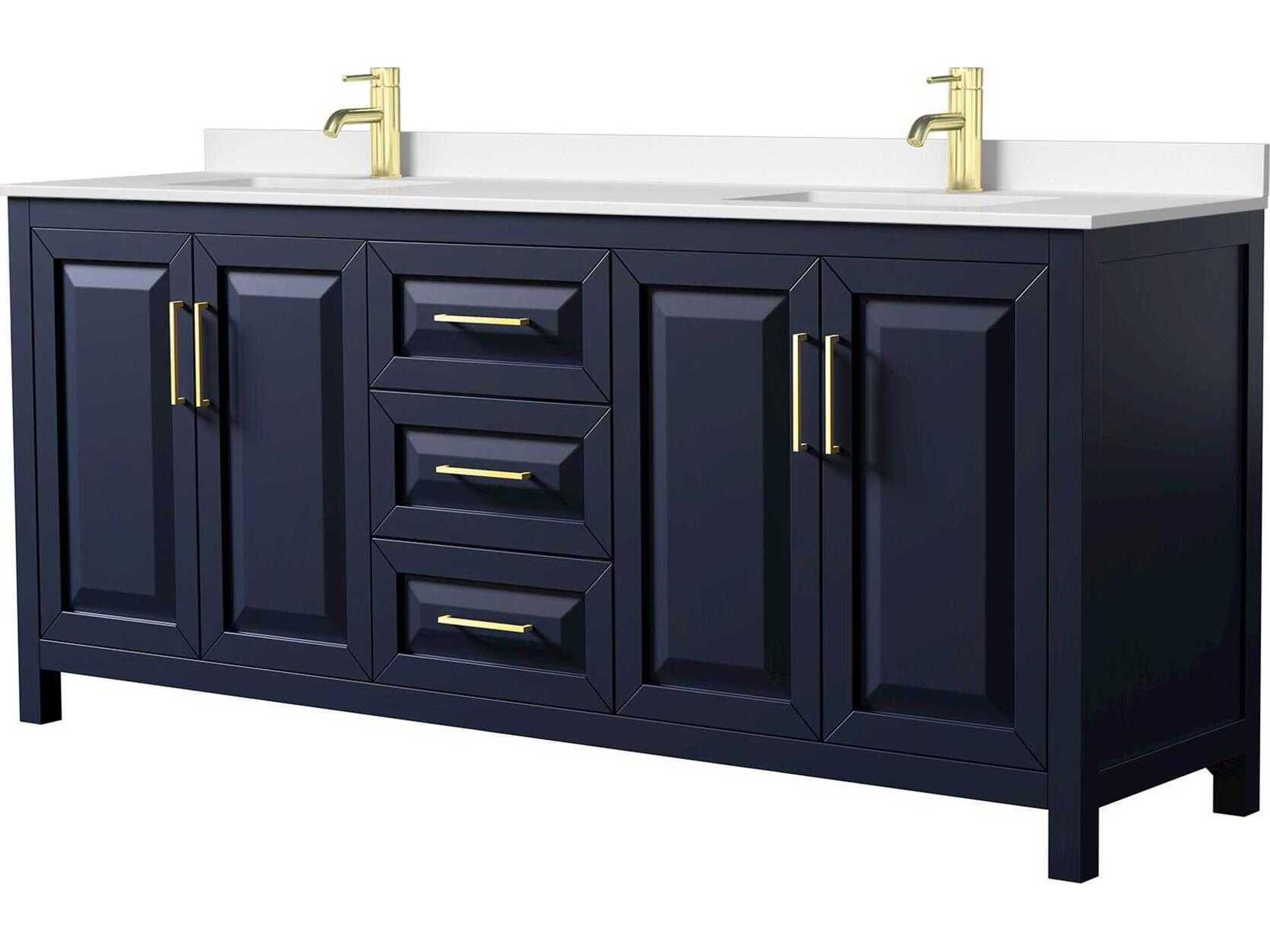 Wyndham Collection Daria 80" Dark Blue Vanity