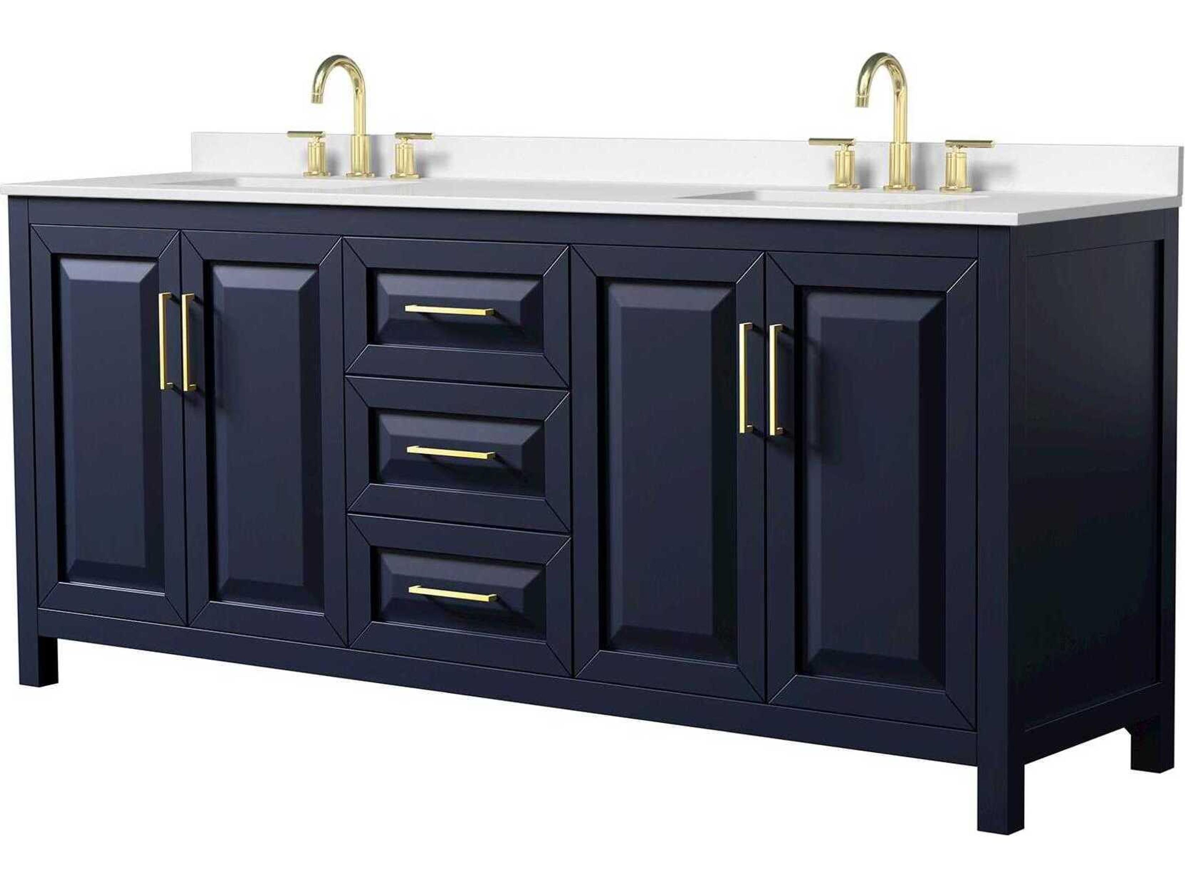 Wyndham Collection Daria 80" Dark Blue Vanity