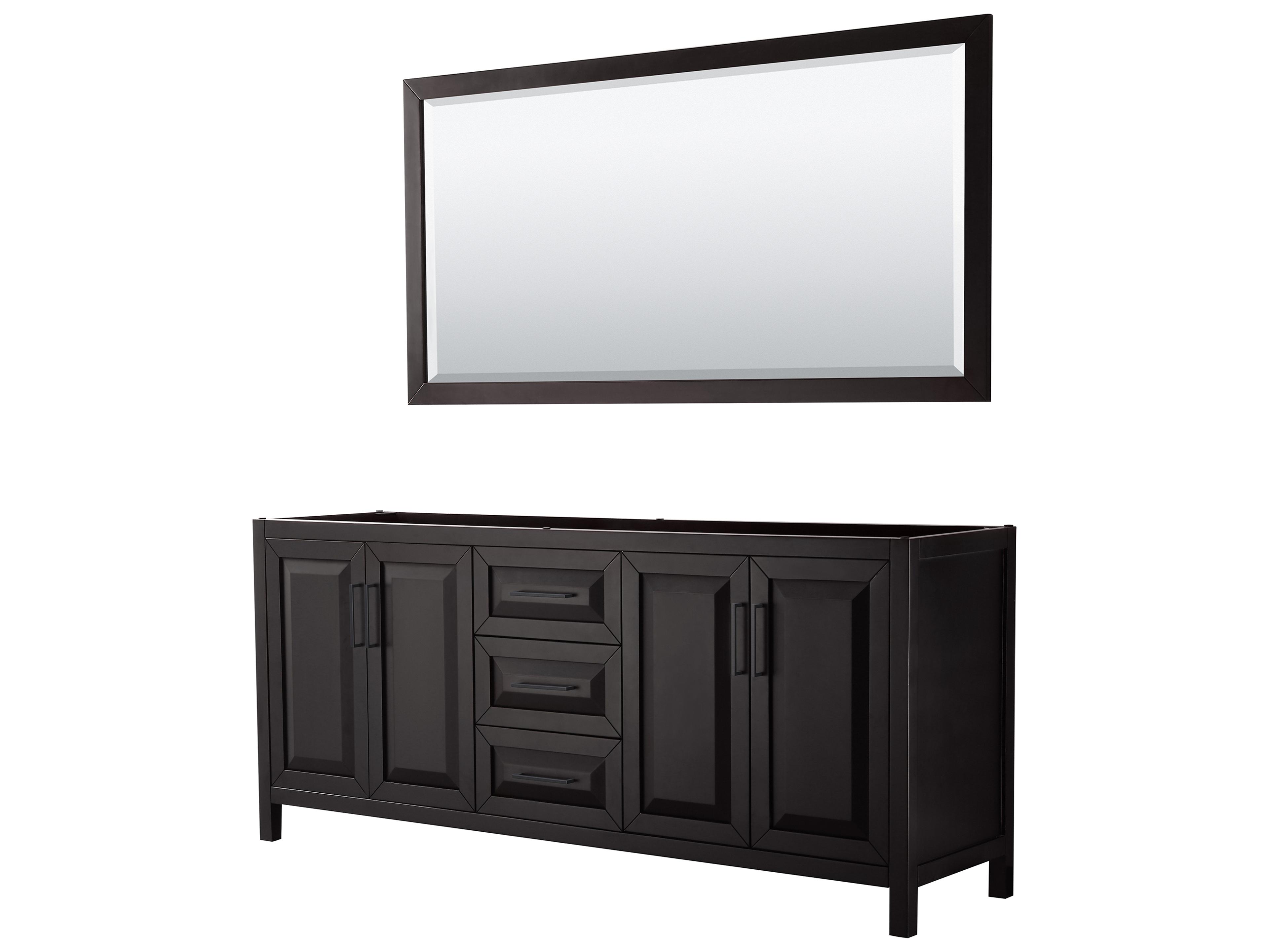 Wyndham Collection Daria 79" Dark Espresso Vanity with 70" Mirror