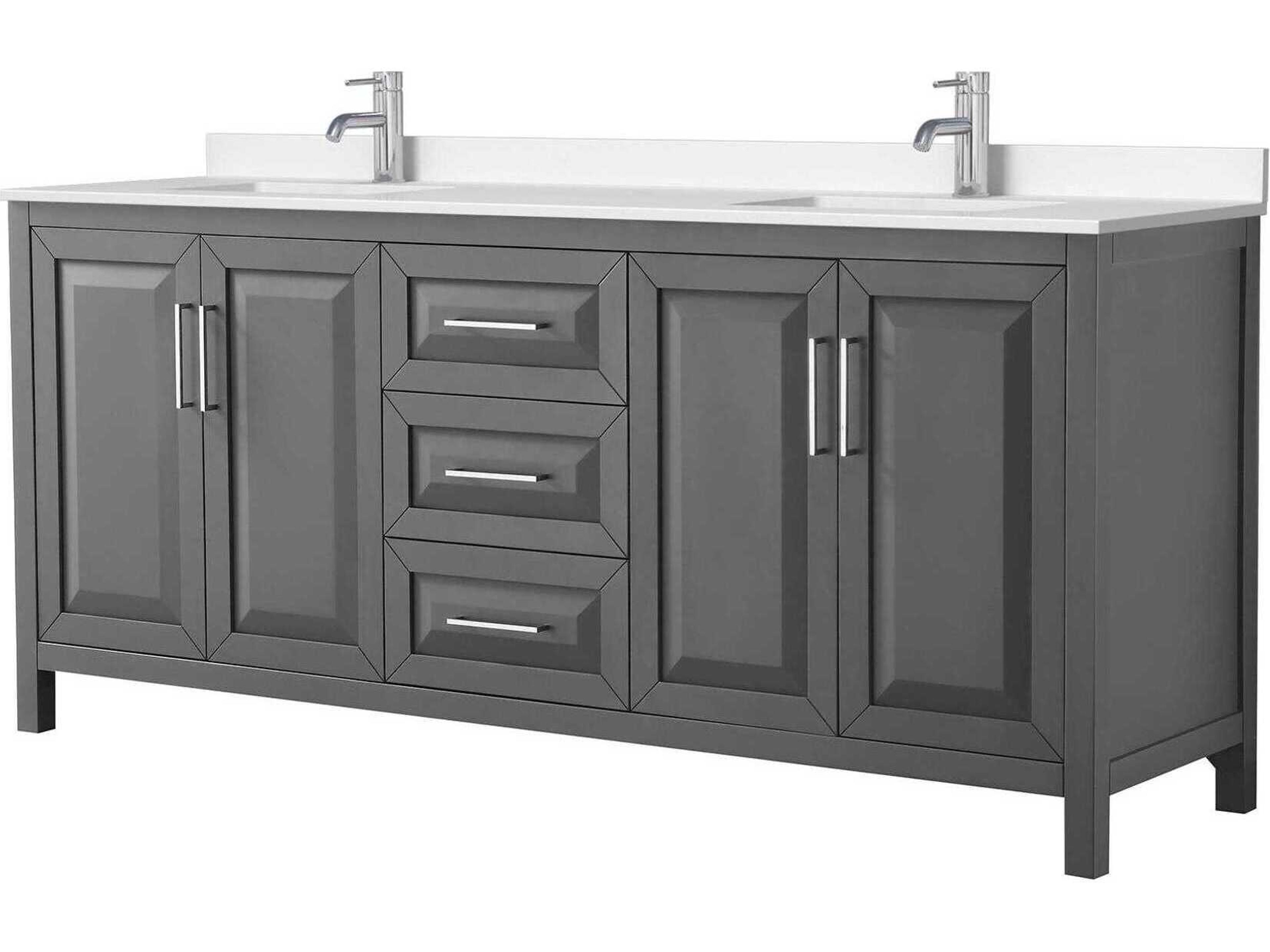 Wyndham Collection Daria 80" Dark Gray Vanity