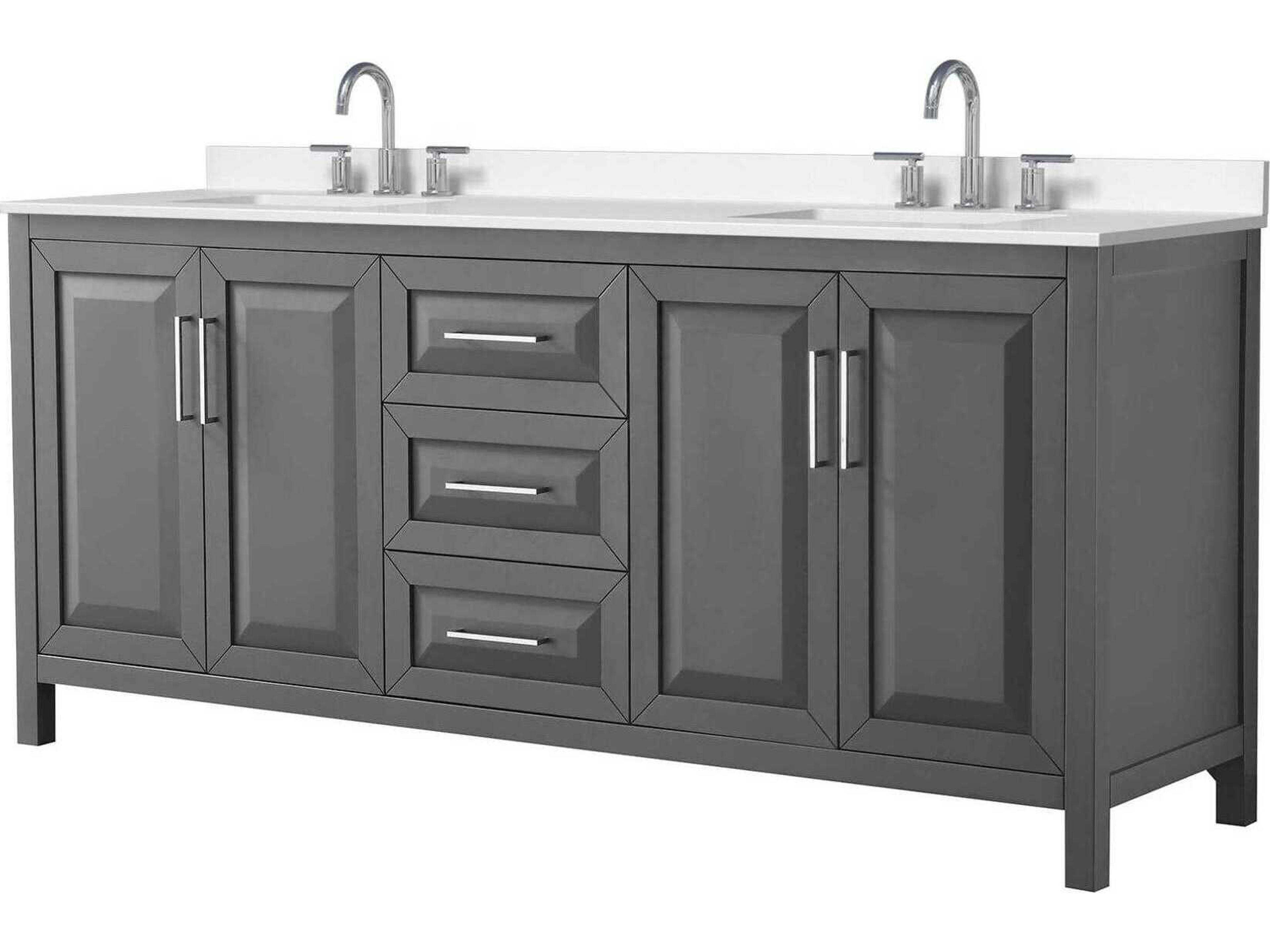 Wyndham Collection Daria 80" Dark Gray Vanity