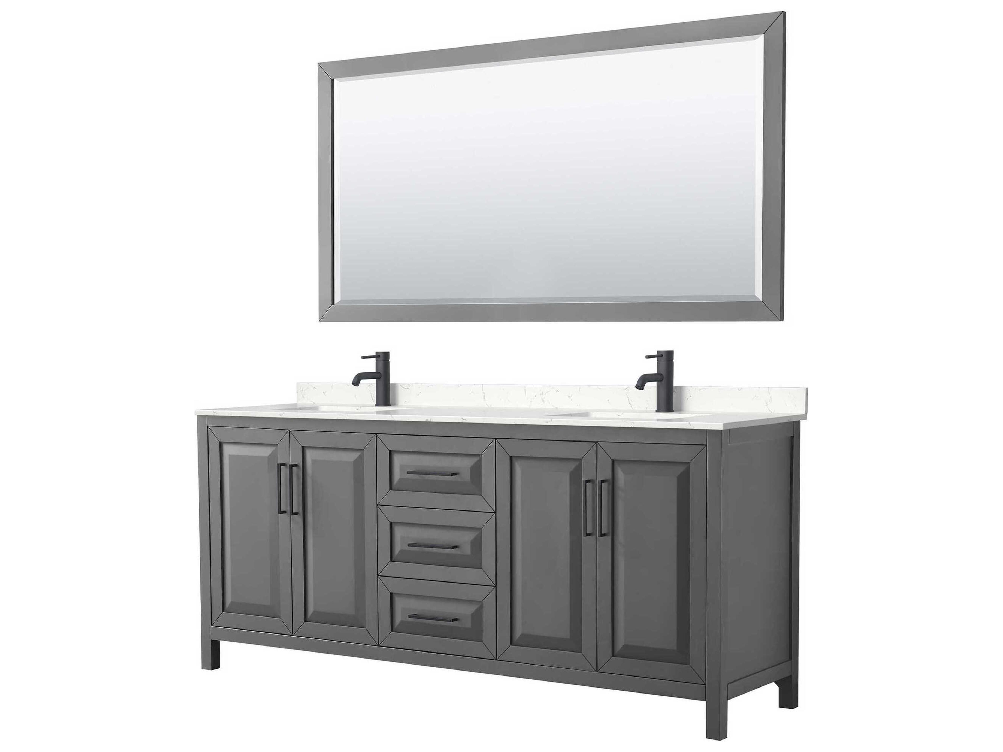 Daria 80" Dark Gray Vanity with 70" Mirror