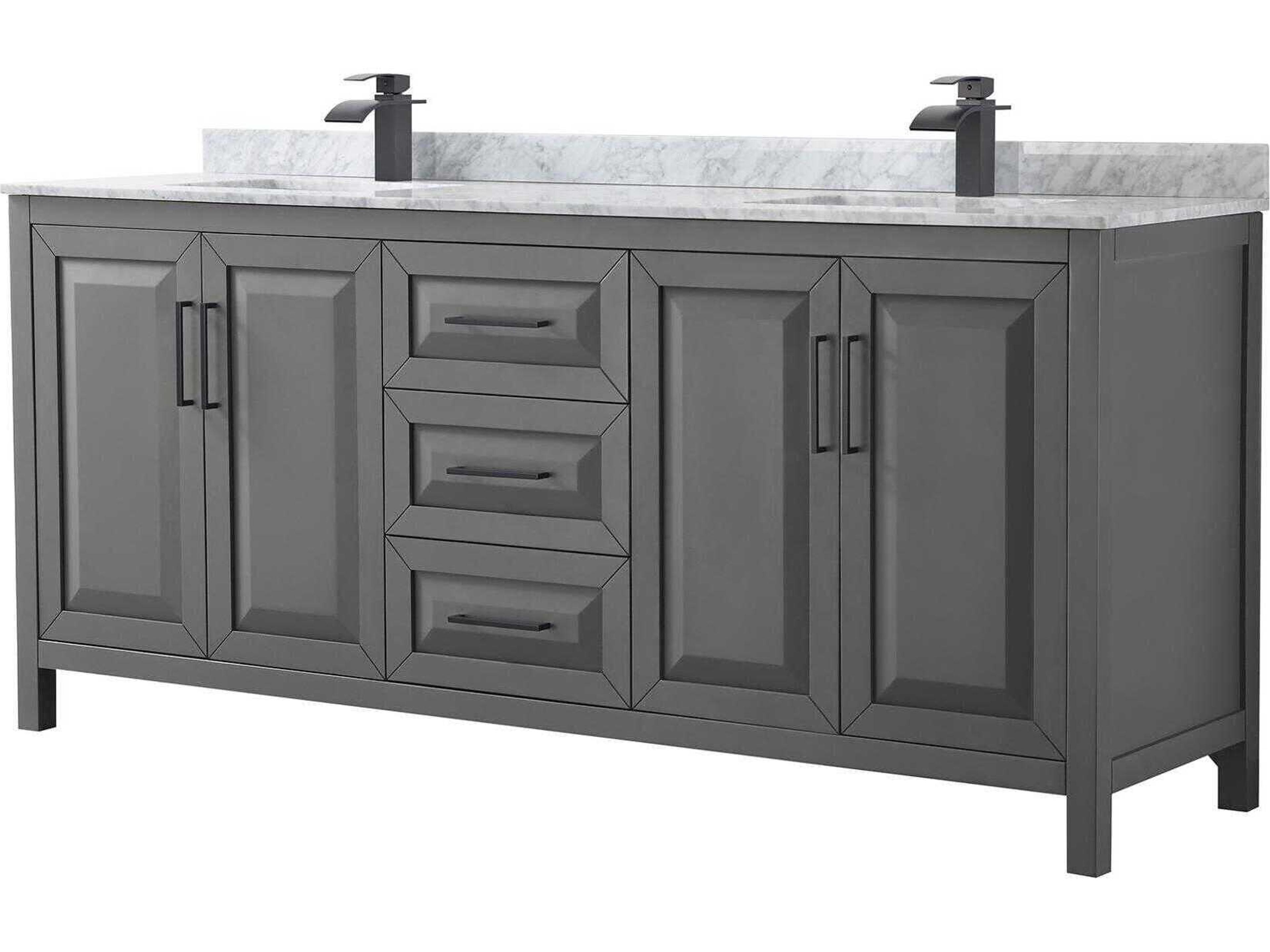 Wyndham Collection Daria 80" Dark Gray Vanity