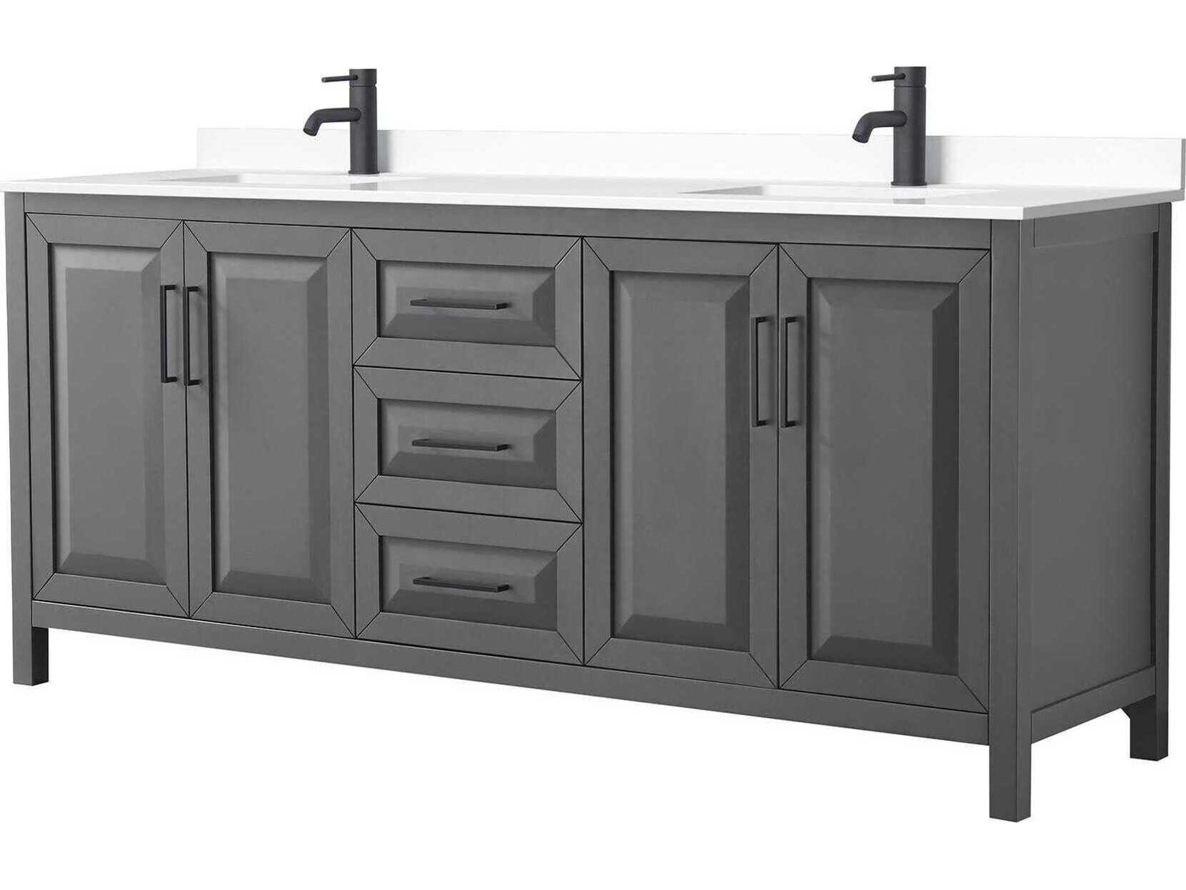 Wyndham Collection Daria 80" Dark Gray Vanity