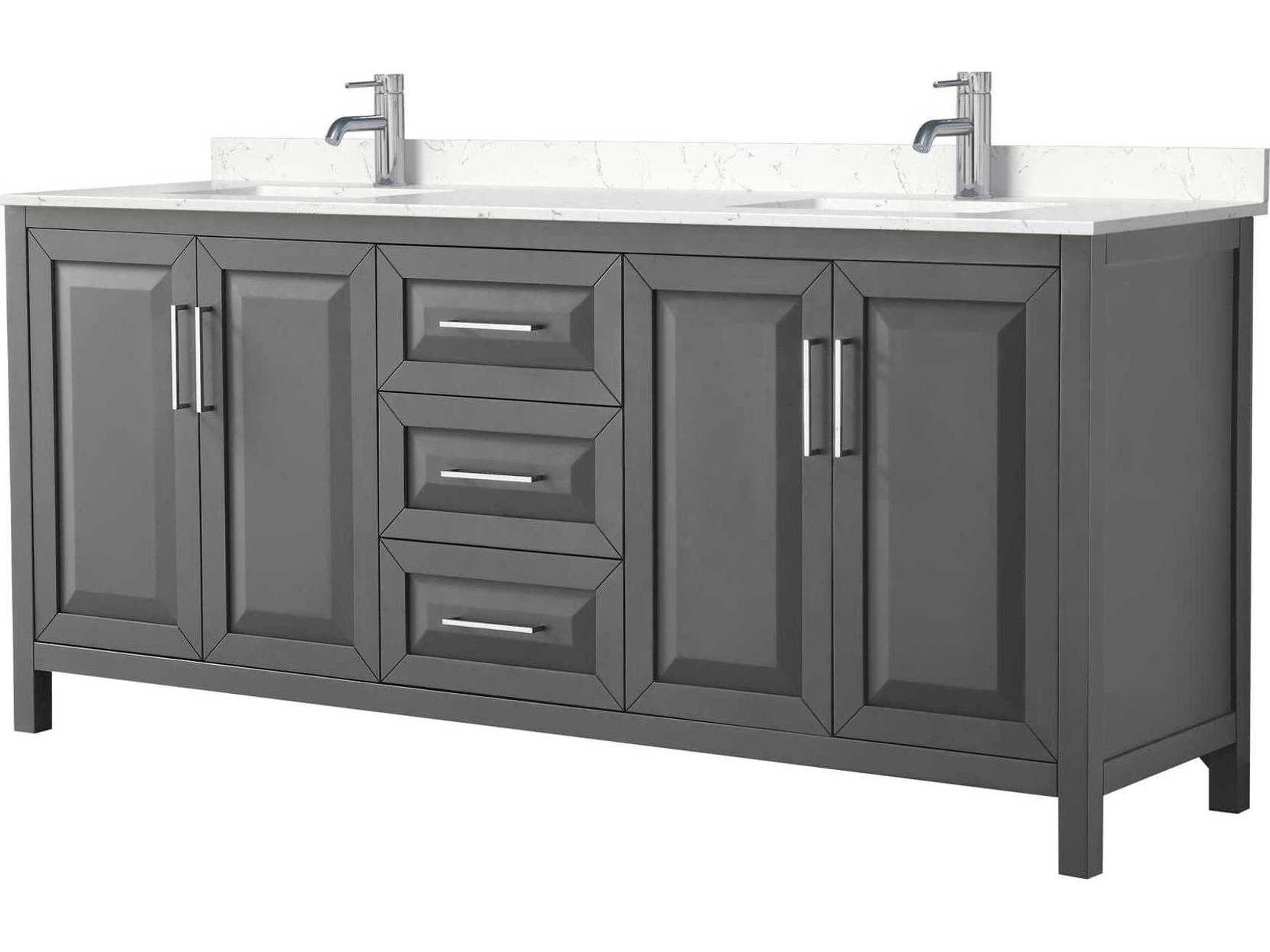 Wyndham Collection Daria 80" Dark Gray Vanity