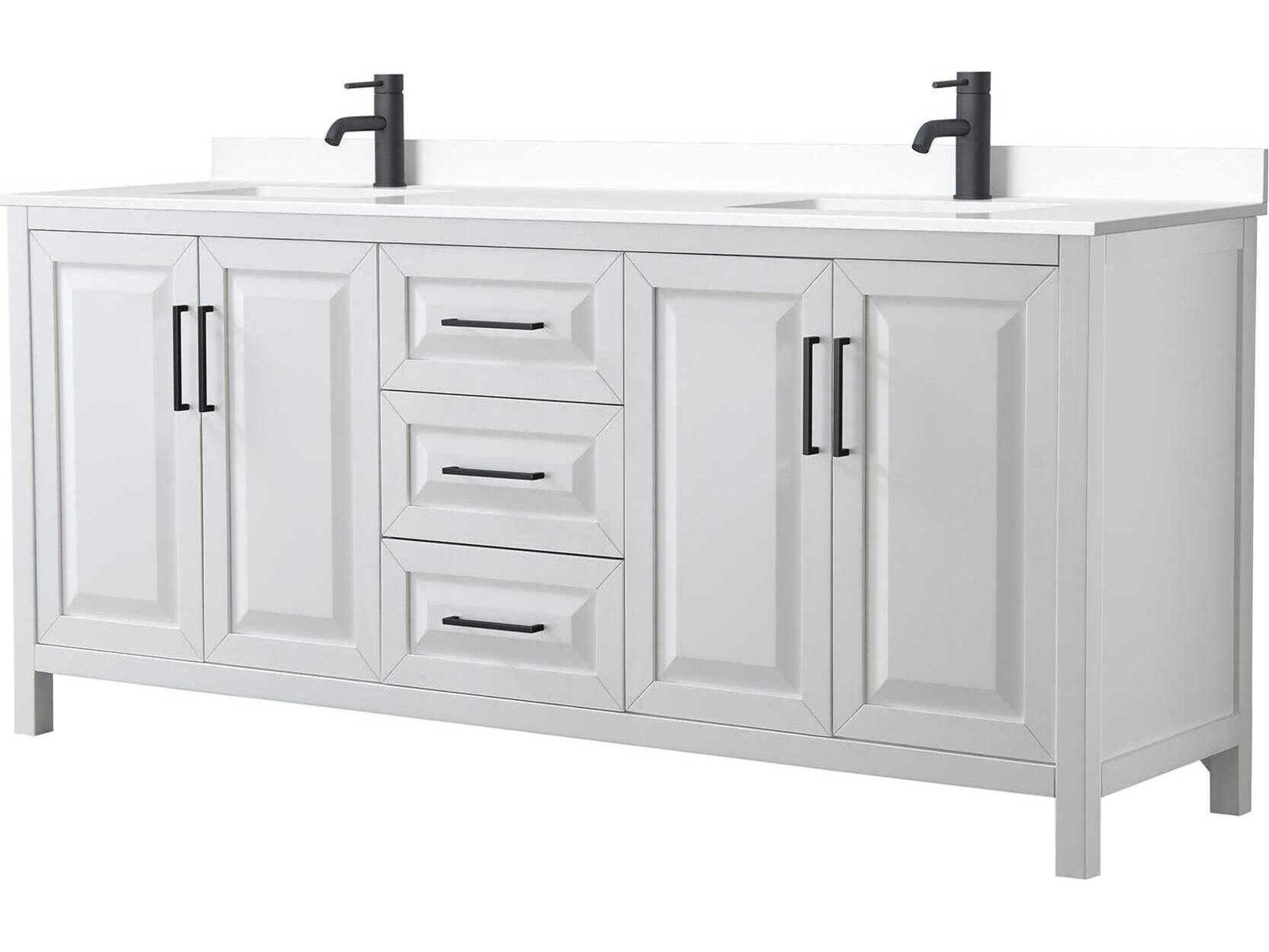 Wyndham Collection Daria 80" White Vanity