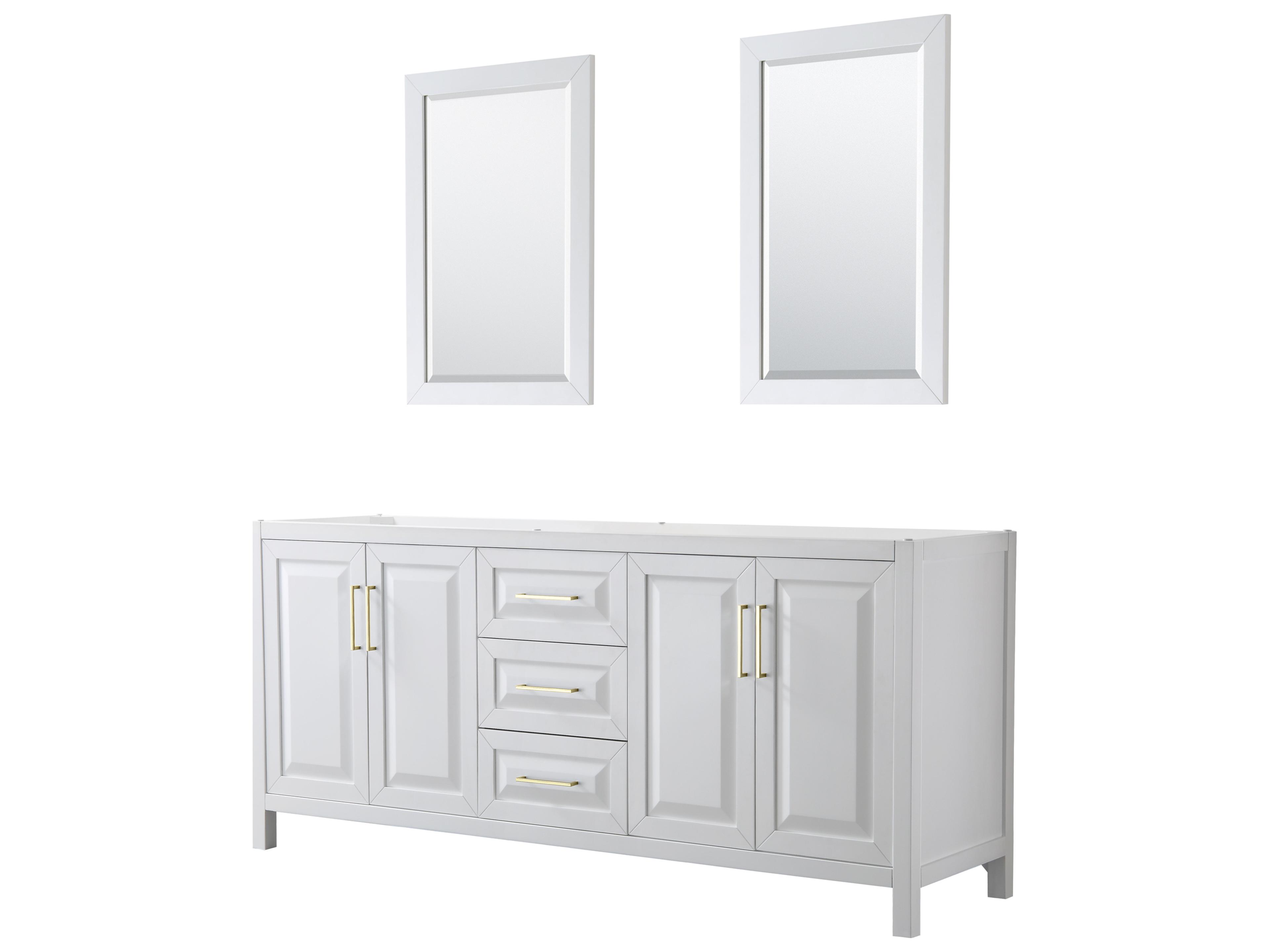 Wyndham Collection Daria 79" White Vanity with 24" Mirror