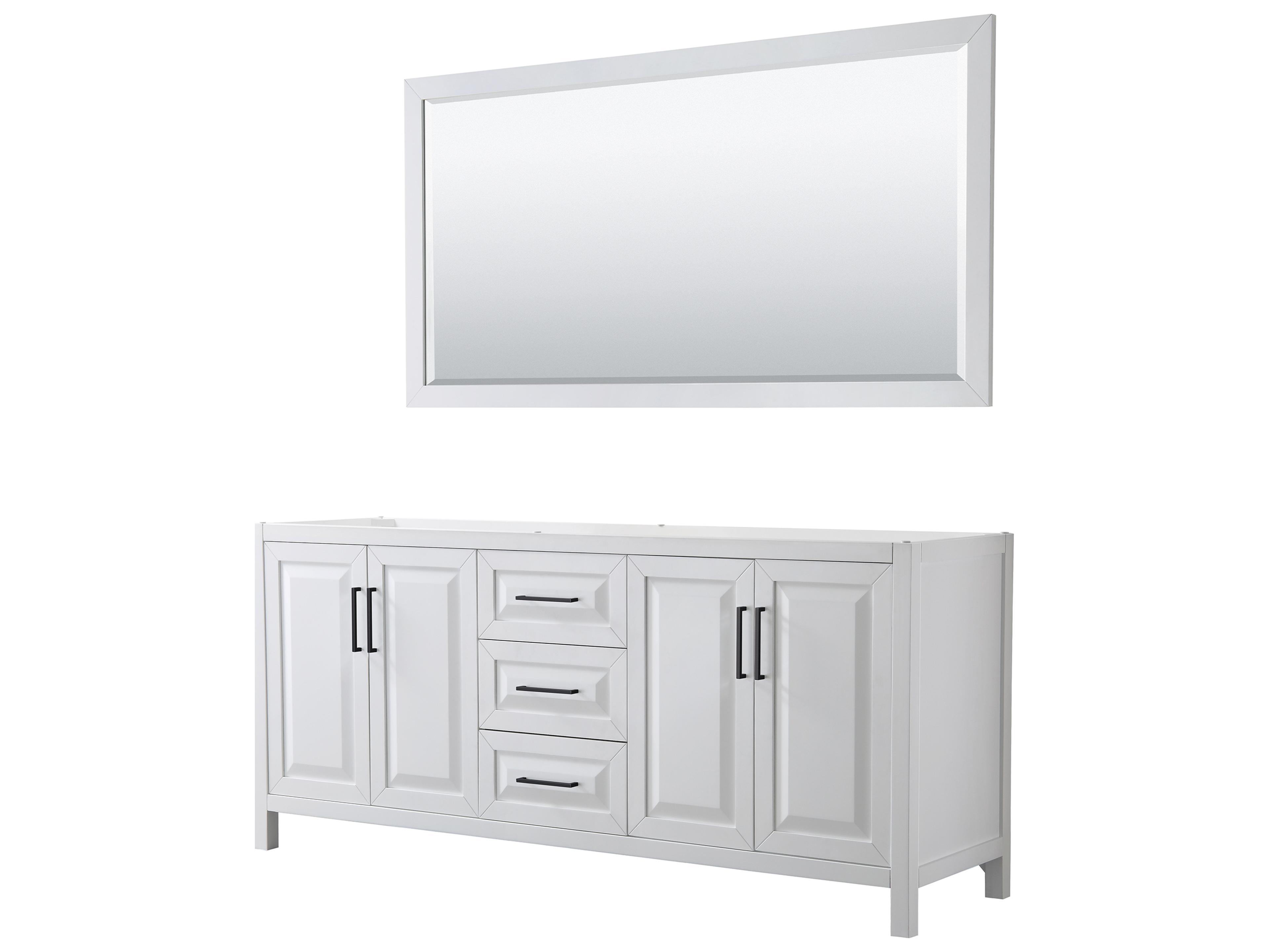 Daria 79" White Vanity with 70" Mirror