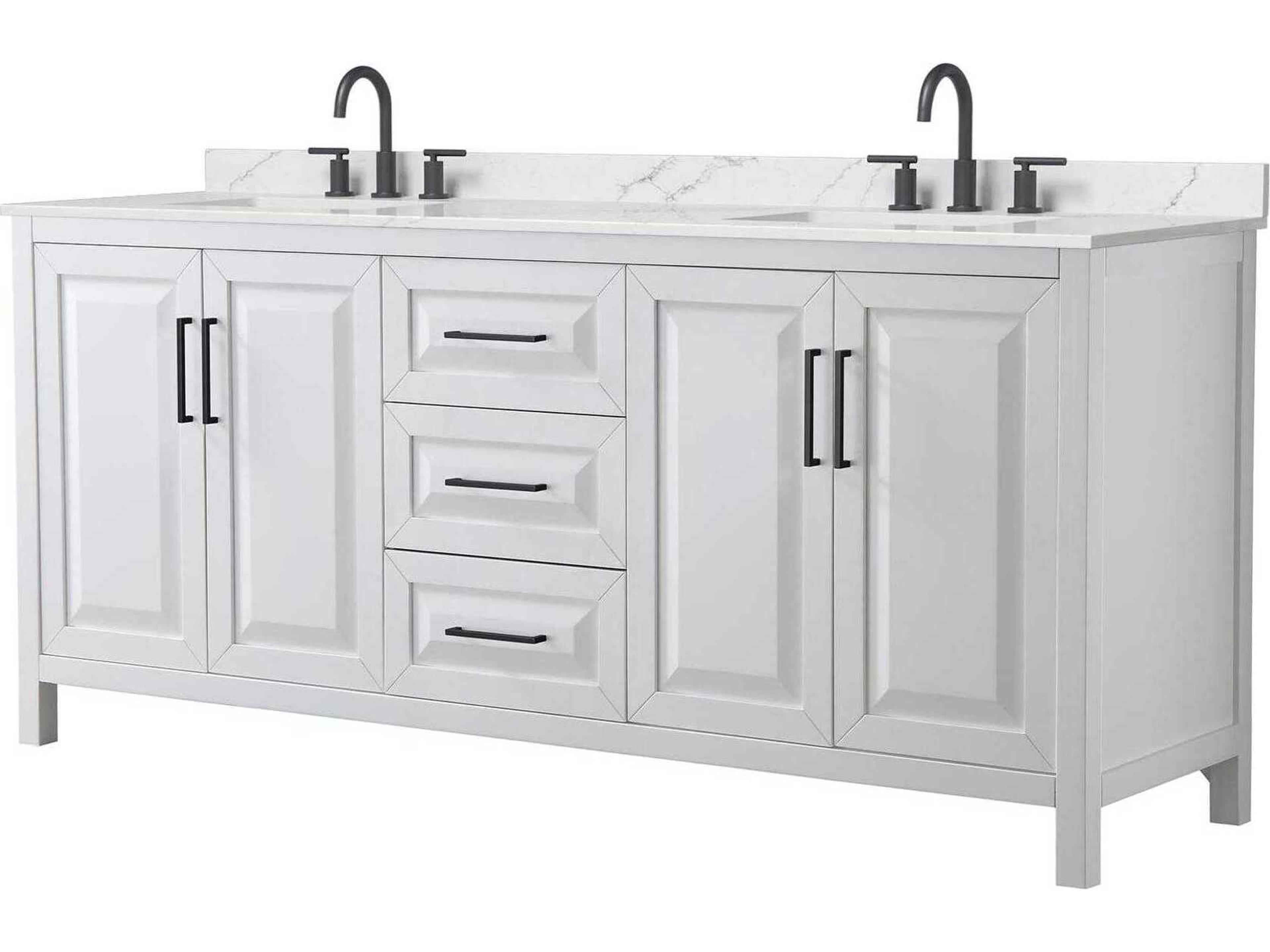 Wyndham Collection Daria 80" White Vanity