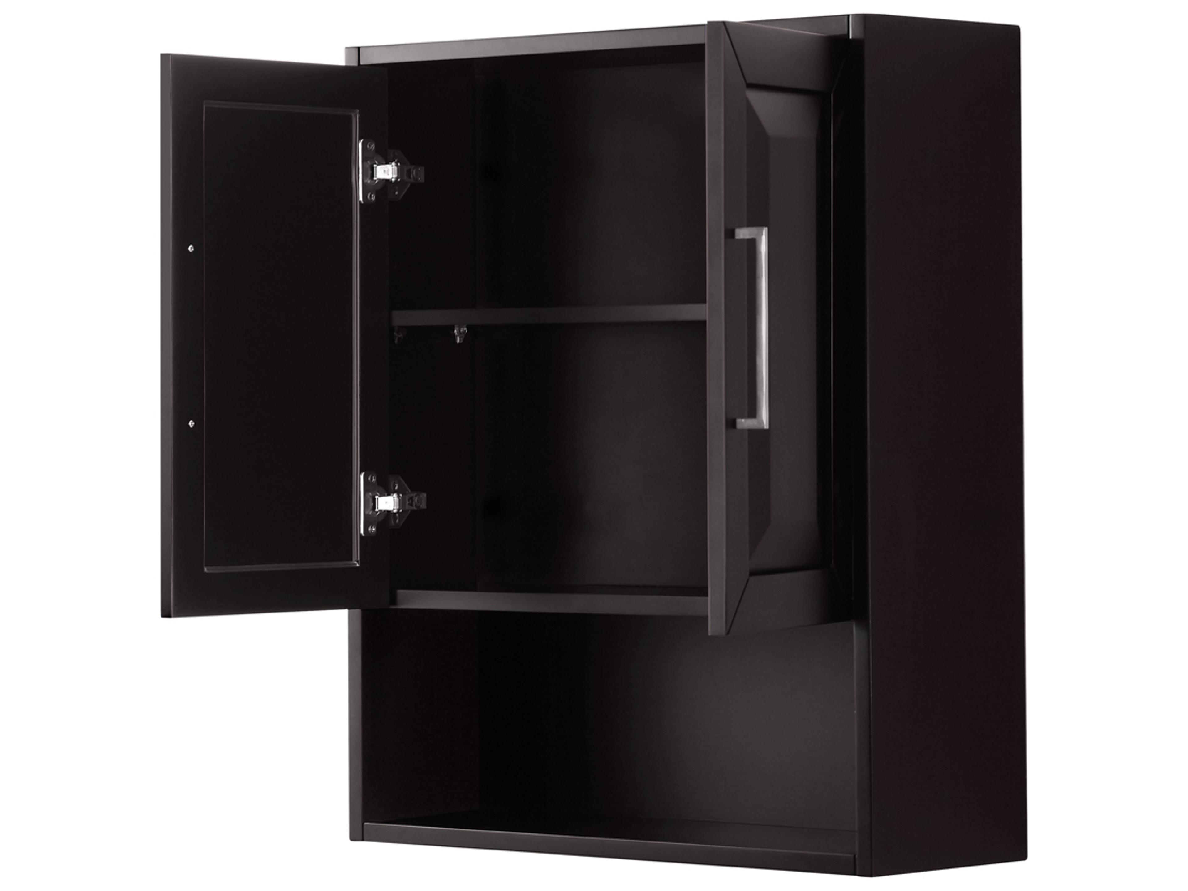Wyndham Collection Daria Dark Espresso Over-the-Toilet Bathroom Wall-Mounted Storage Cabinet