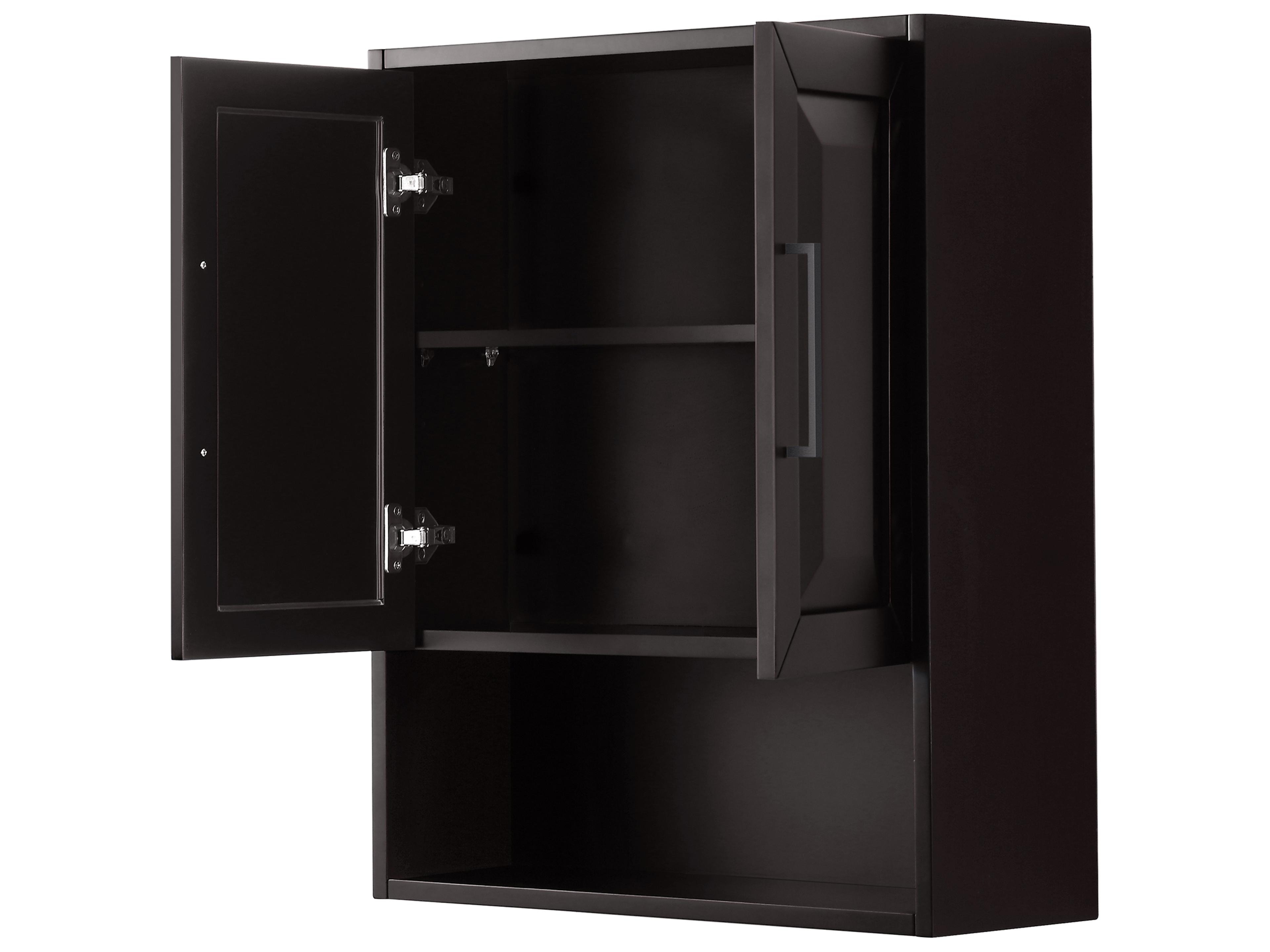Wyndham Collection Daria Dark Espresso Over-the-Toilet Bathroom Wall-Mounted Storage Cabinet