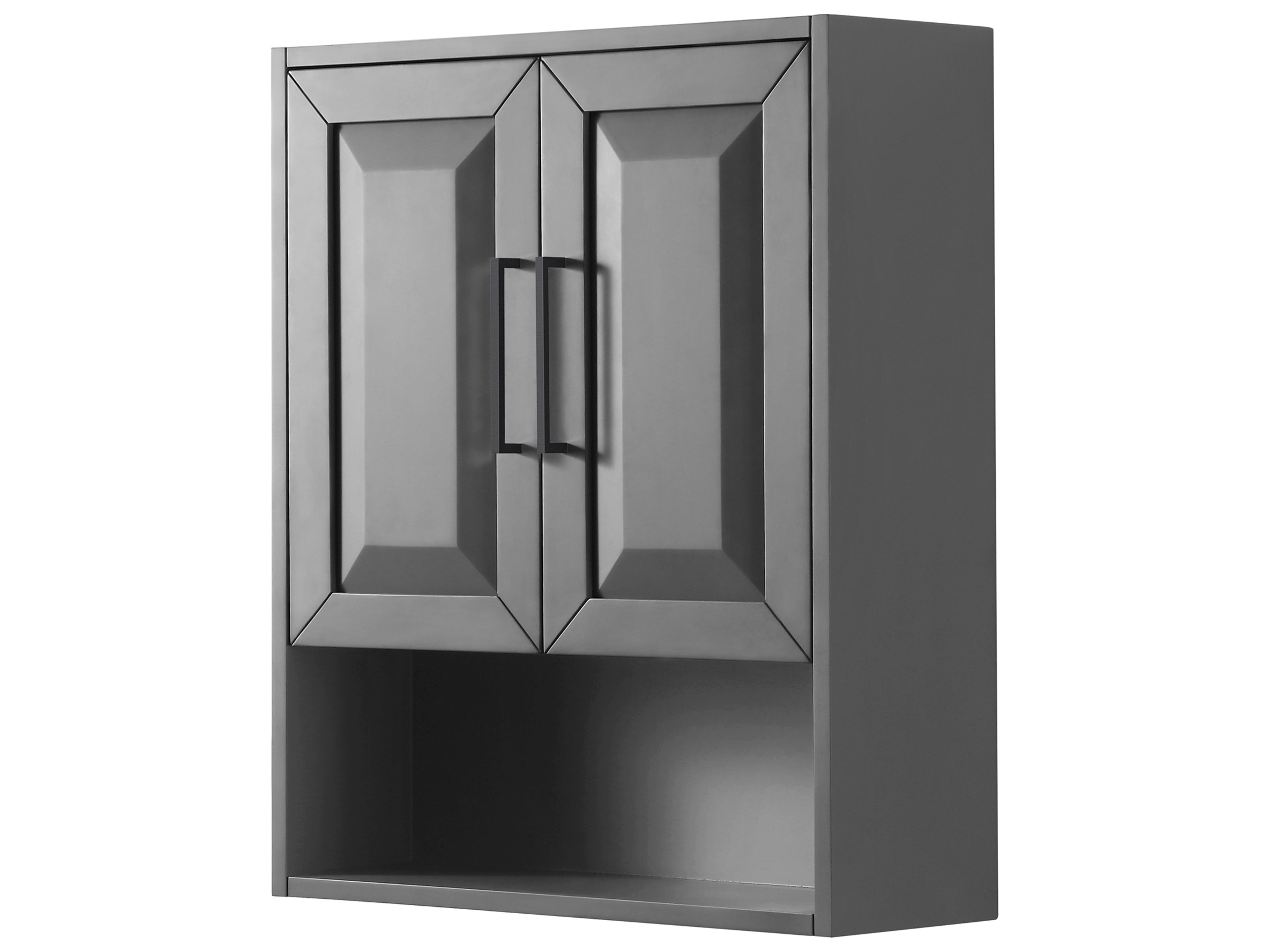 Daria Dark Gray Over-the-Toilet Bathroom Wall-Mounted Storage Cabinet