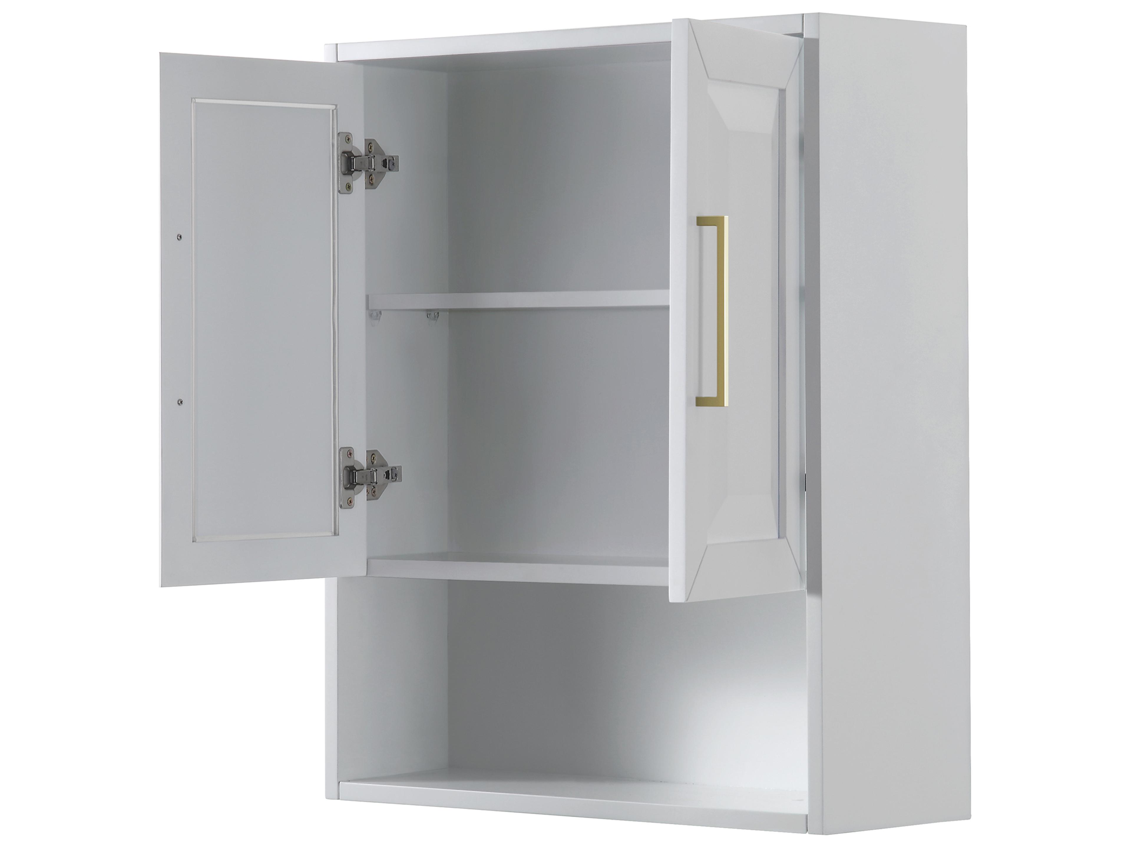 Wyndham Collection Daria White Over-the-Toilet Bathroom Wall-Mounted Storage Cabinet