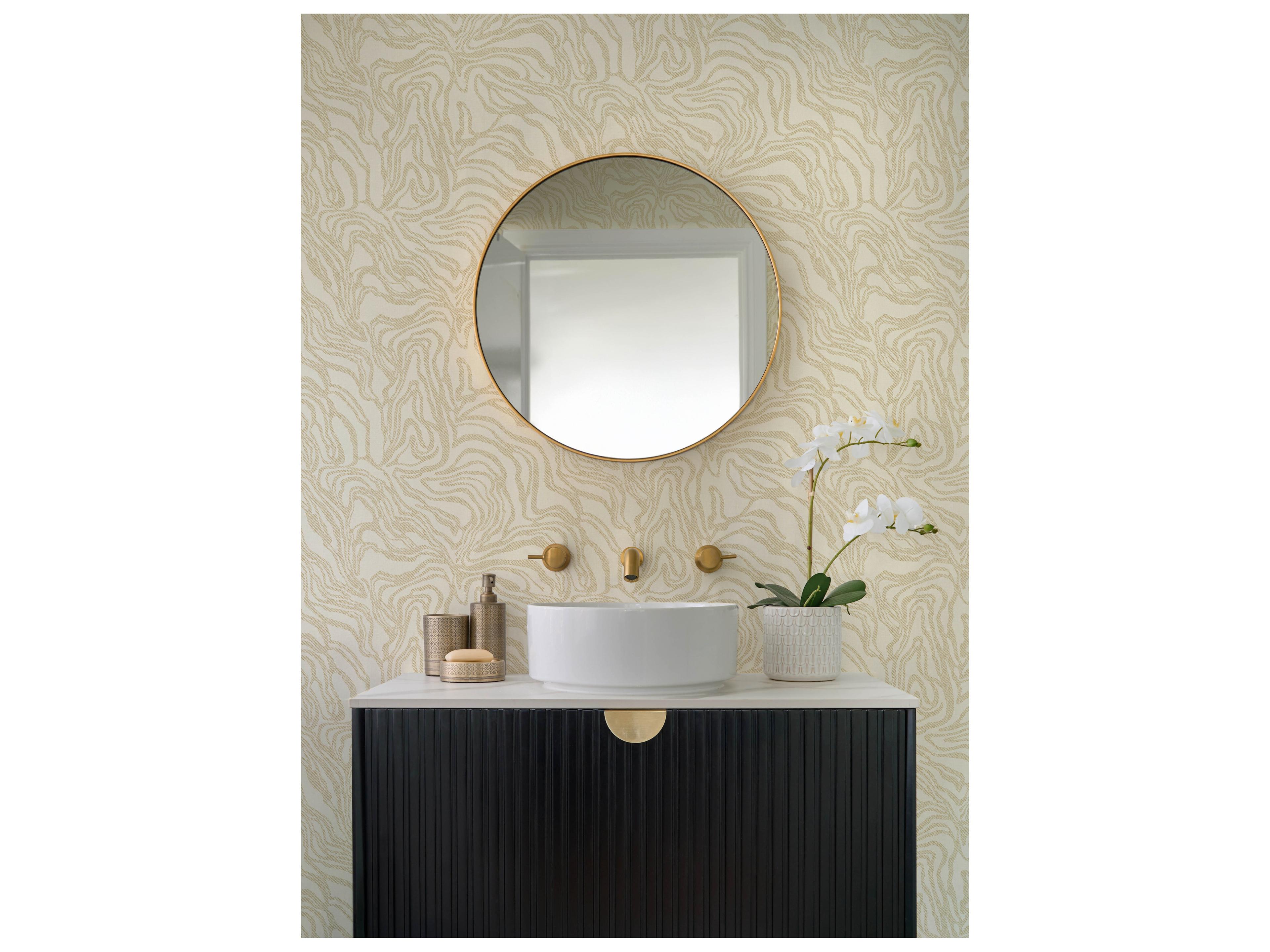 York Wallcoverings Drew & Jonathan Home Fifth Edition Gold Marbled Wallpaper