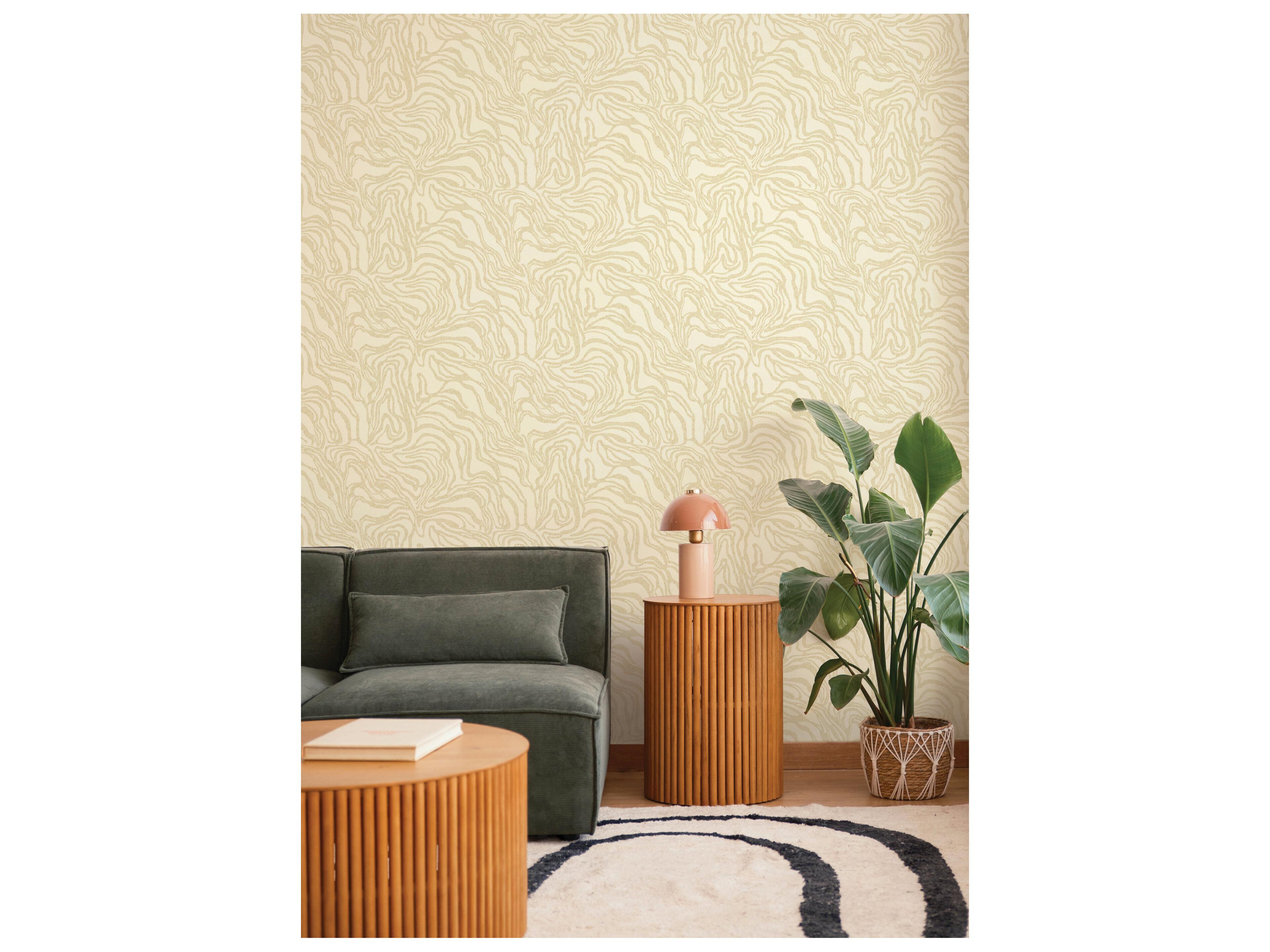 York Wallcoverings Drew & Jonathan Home Fifth Edition Gold Marbled Wallpaper
