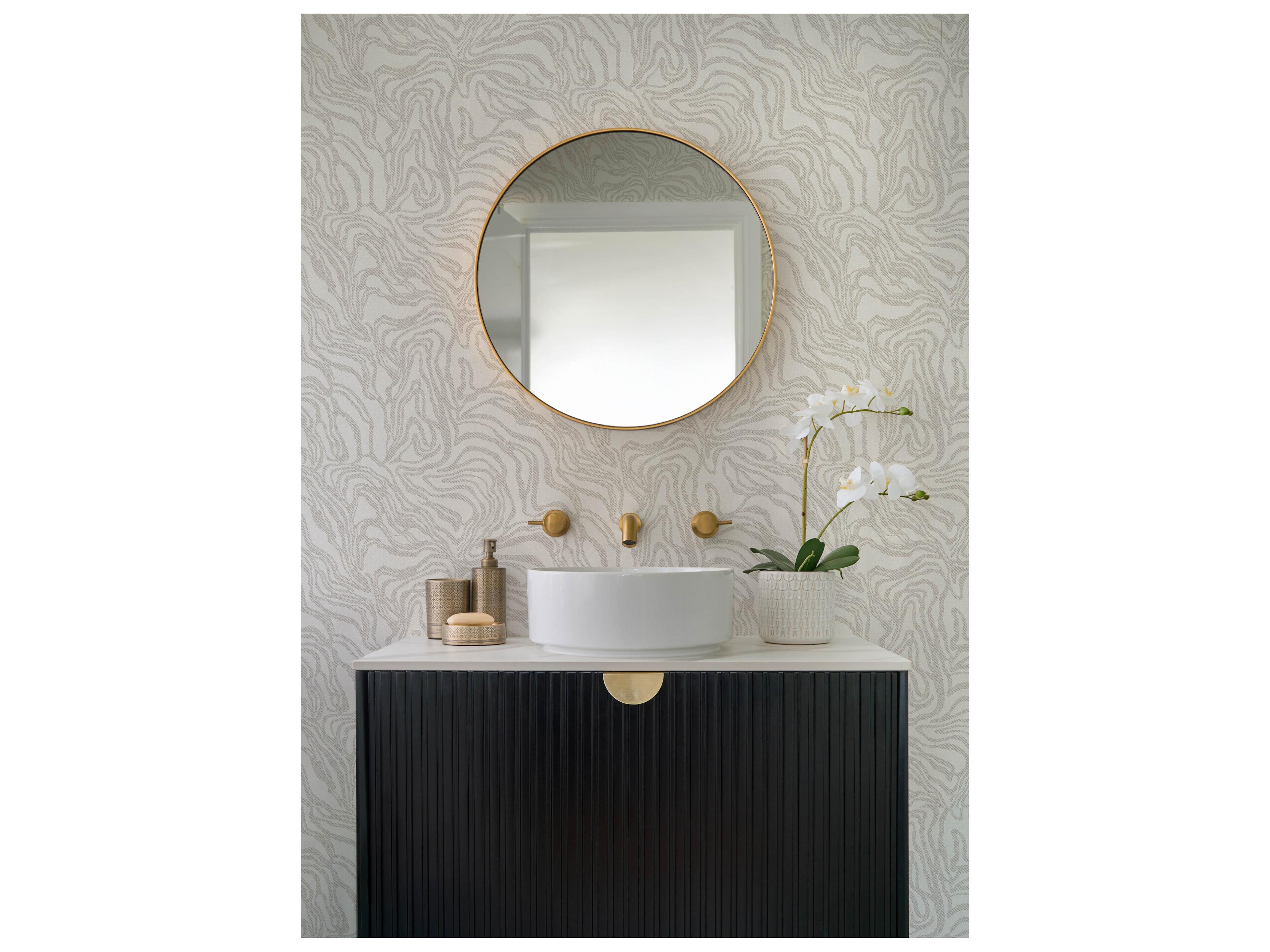 York Wallcoverings Drew & Jonathan Home Fifth Edition Taupe Marbled Wallpaper