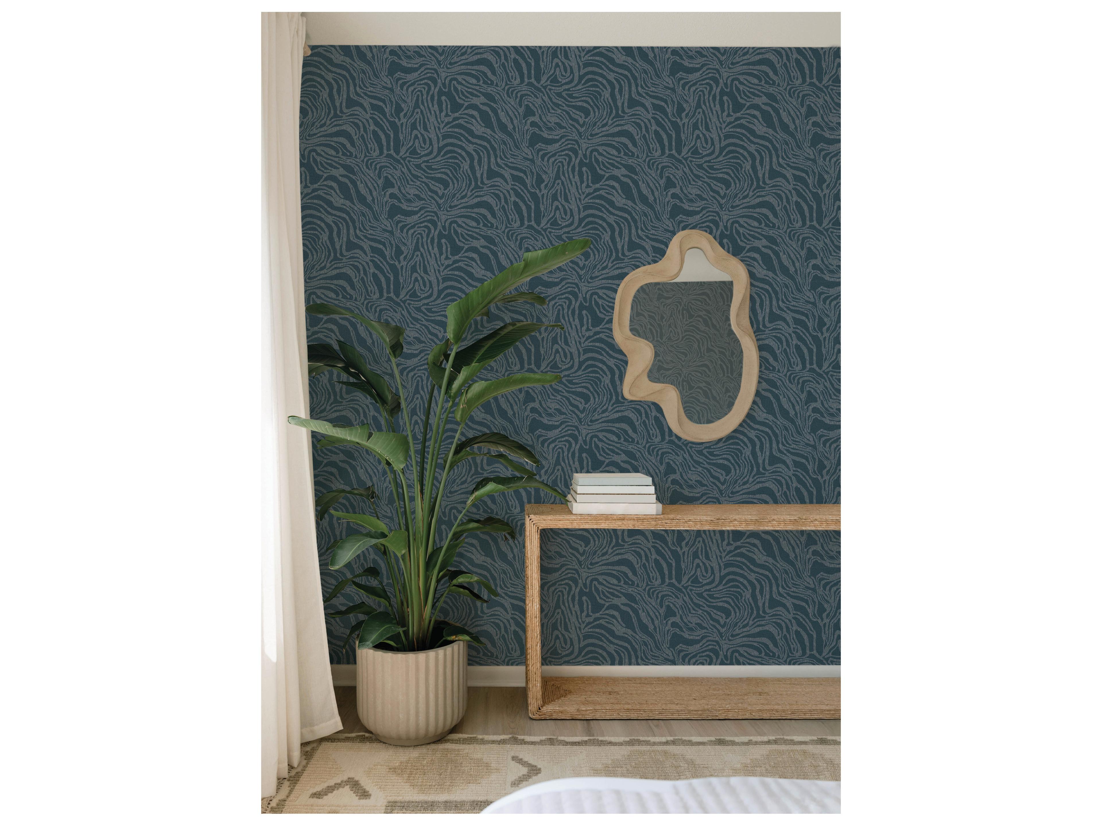 York Wallcoverings Drew & Jonathan Home Fifth Edition Teal Marbled Wallpaper