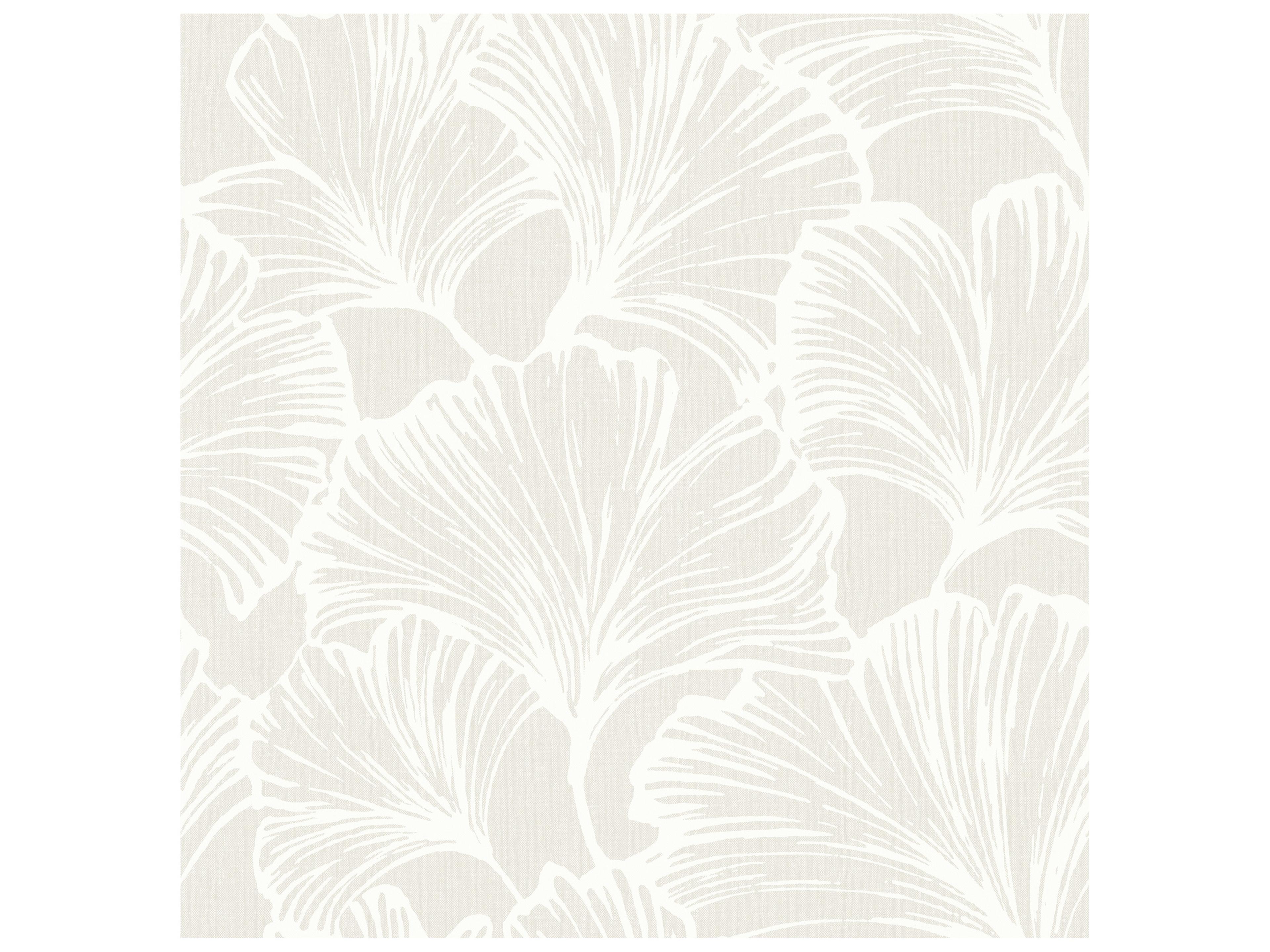 Drew & Jonathan Home Fifth Edition Dove Ginkgo Leaf Wallpaper