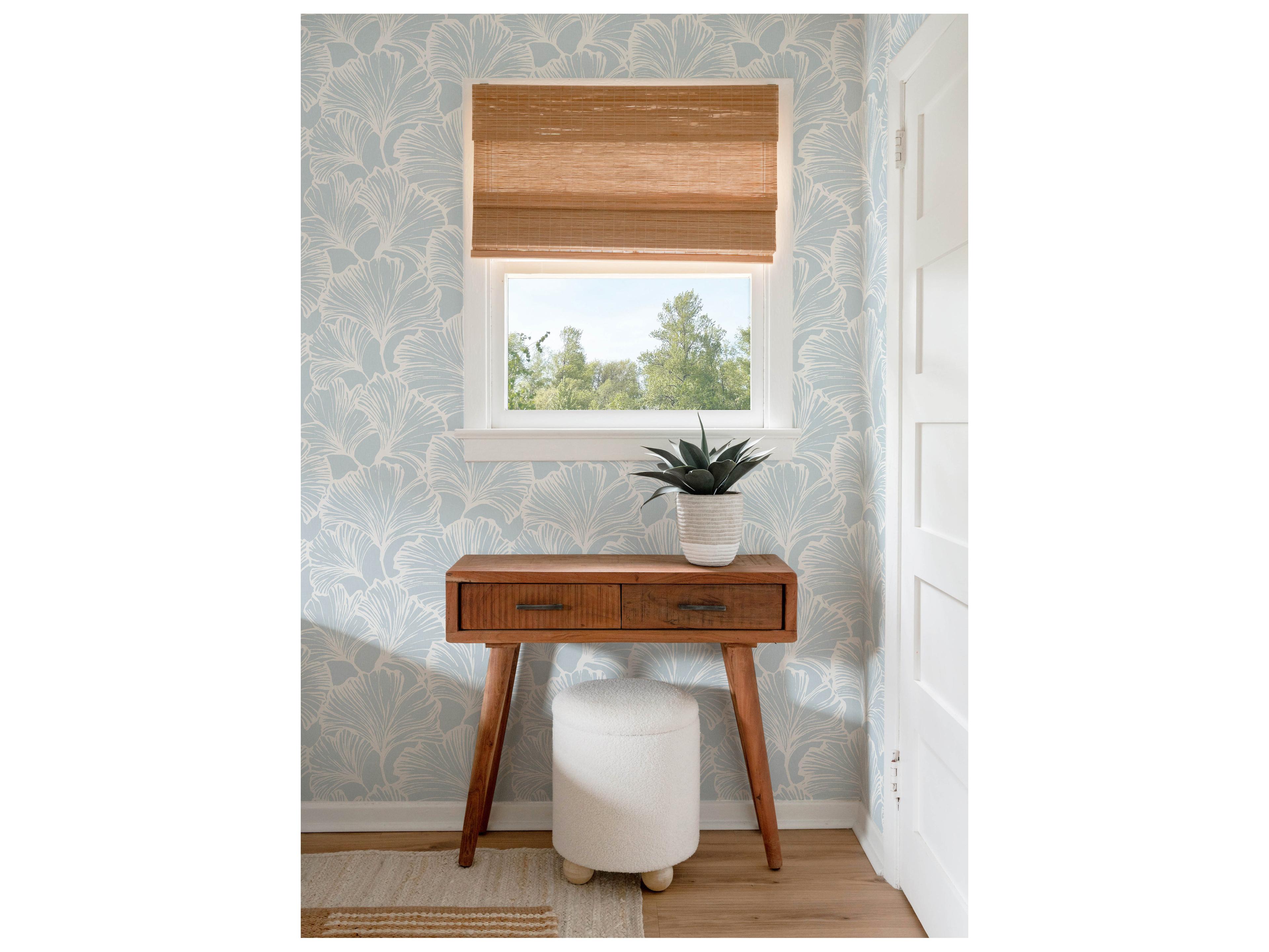 York Wallcoverings Drew & Jonathan Home Fifth Edition Sky Ginkgo Leaf Wallpaper