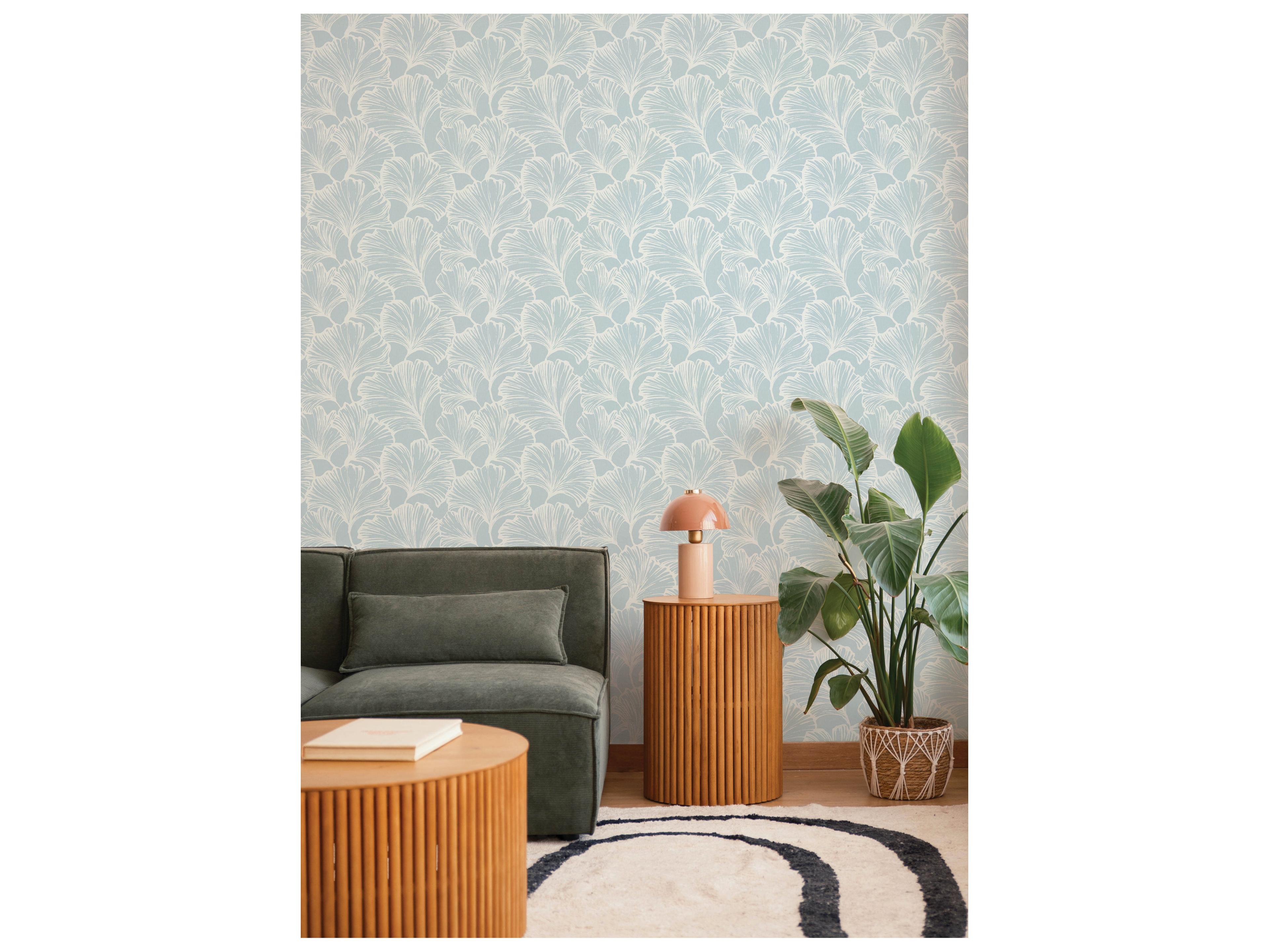 York Wallcoverings Drew & Jonathan Home Fifth Edition Sky Ginkgo Leaf Wallpaper