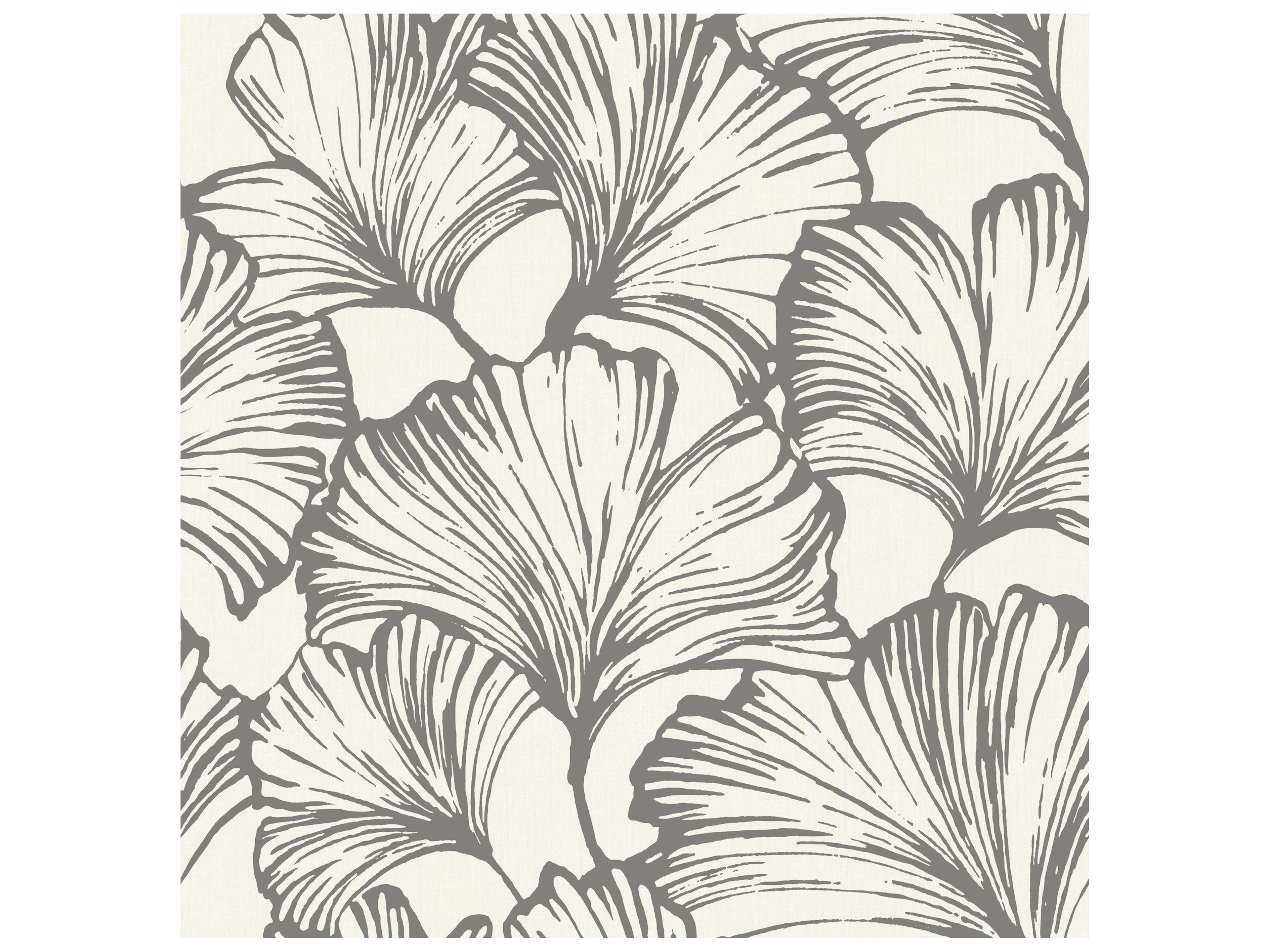 Drew & Jonathan Home Fifth Edition Charcoal Ginkgo Leaf Wallpaper