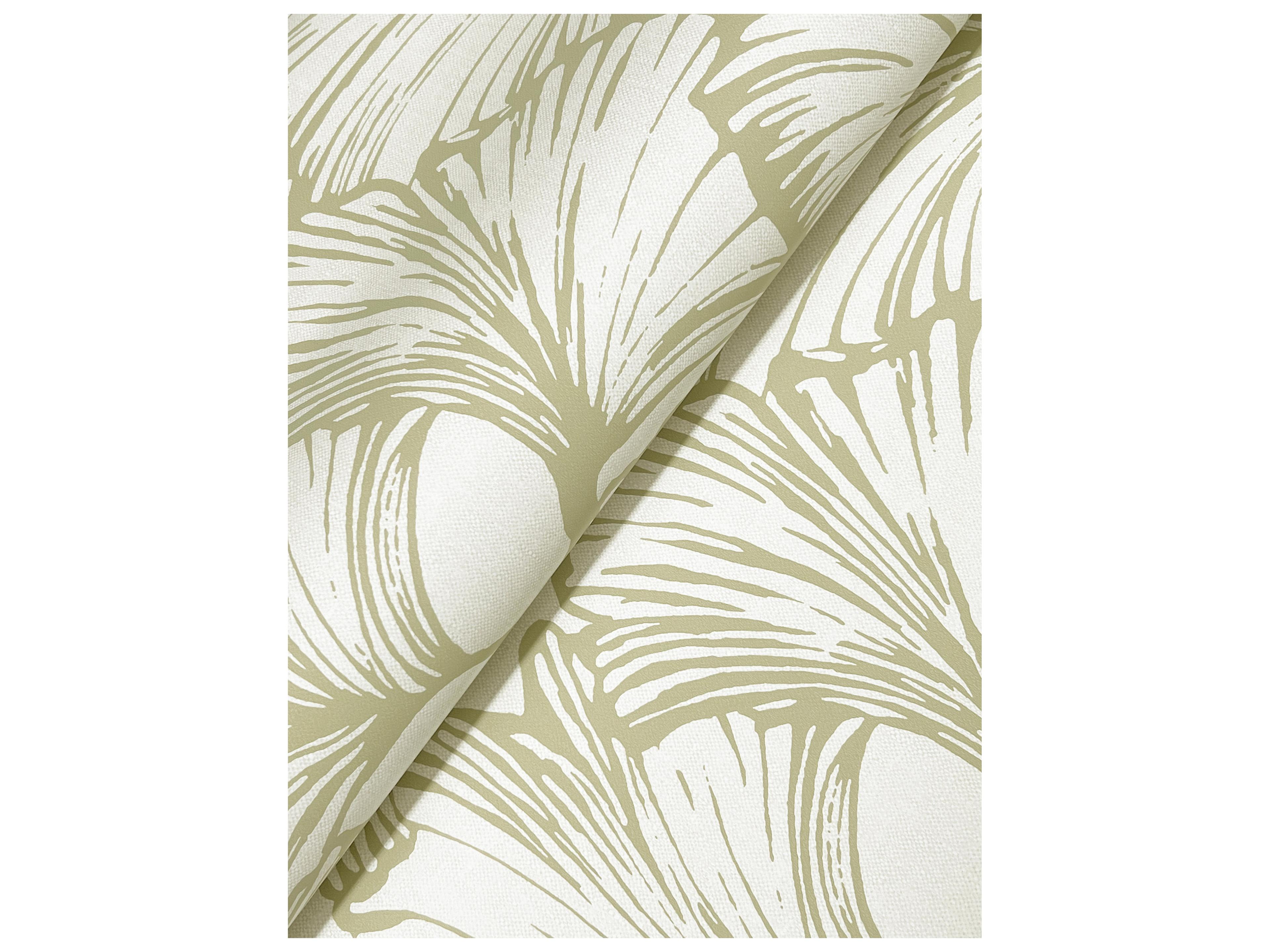 York Wallcoverings Drew & Jonathan Home Fifth Edition Moss Ginkgo Leaf Wallpaper