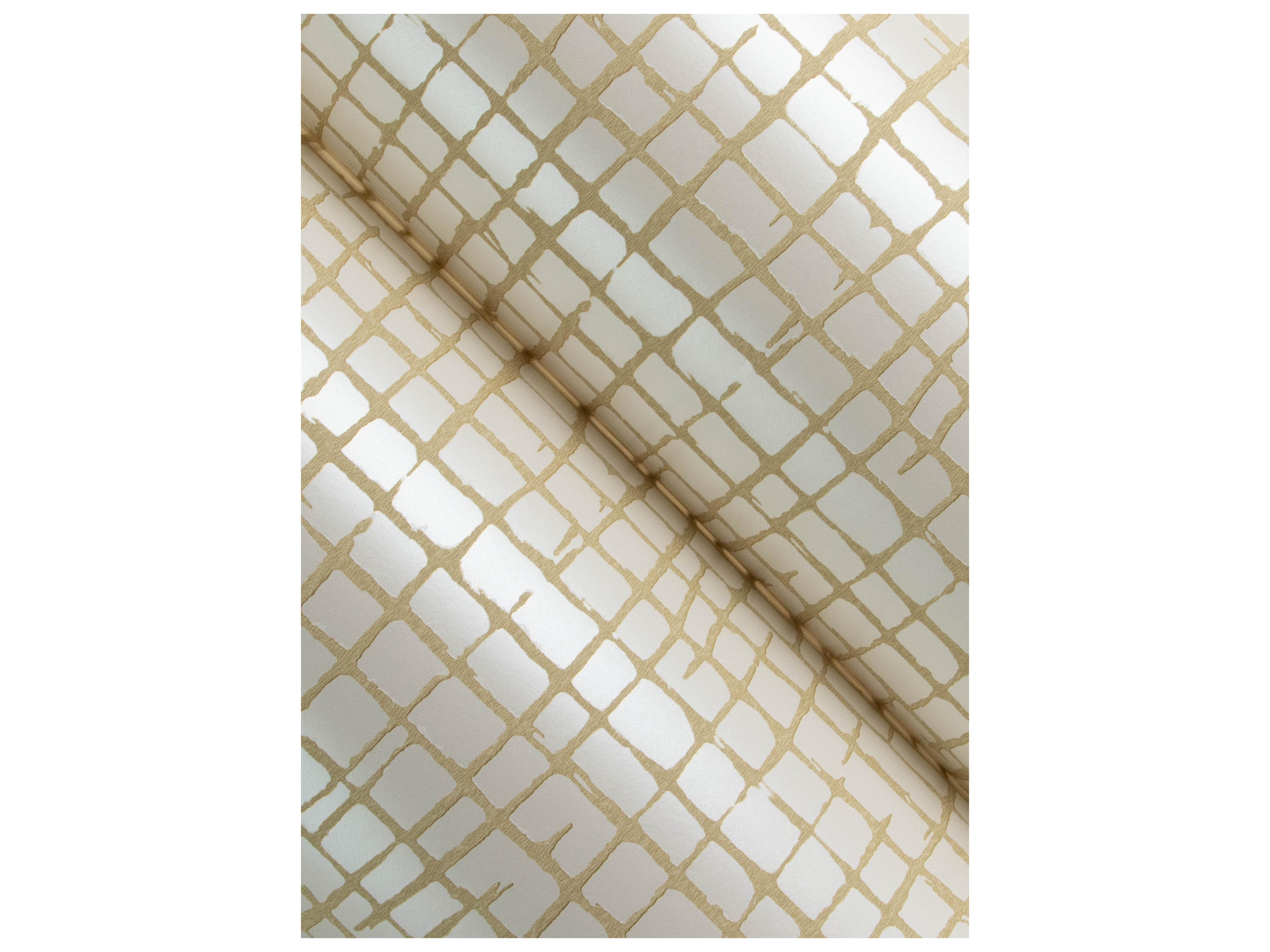 York Wallcoverings Drew & Jonathan Home Fifth Edition Pearl Gridline Wallpaper