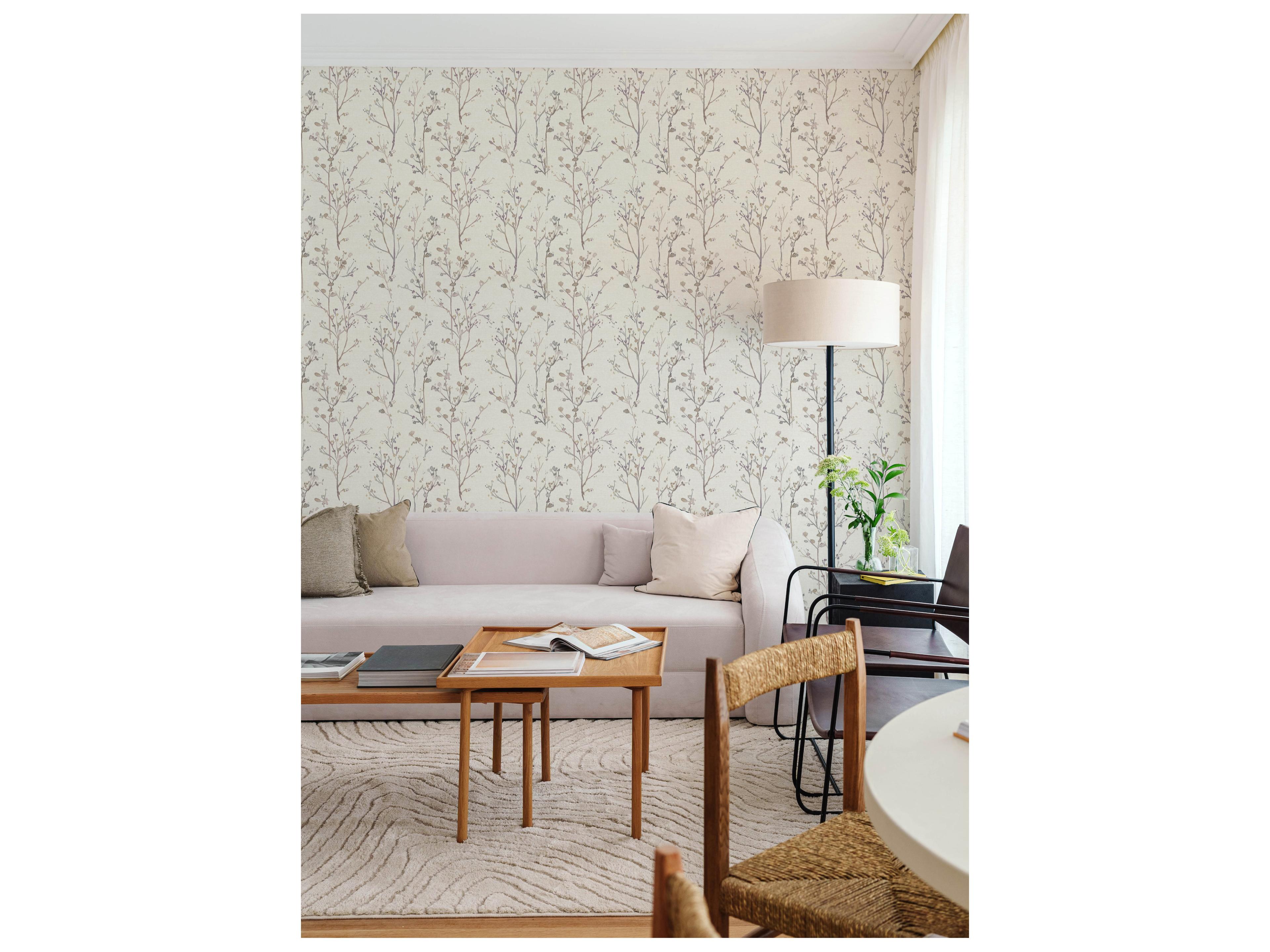 York Wallcoverings Drew & Jonathan Home Fifth Edition Lavender Budding Branches Wallpaper