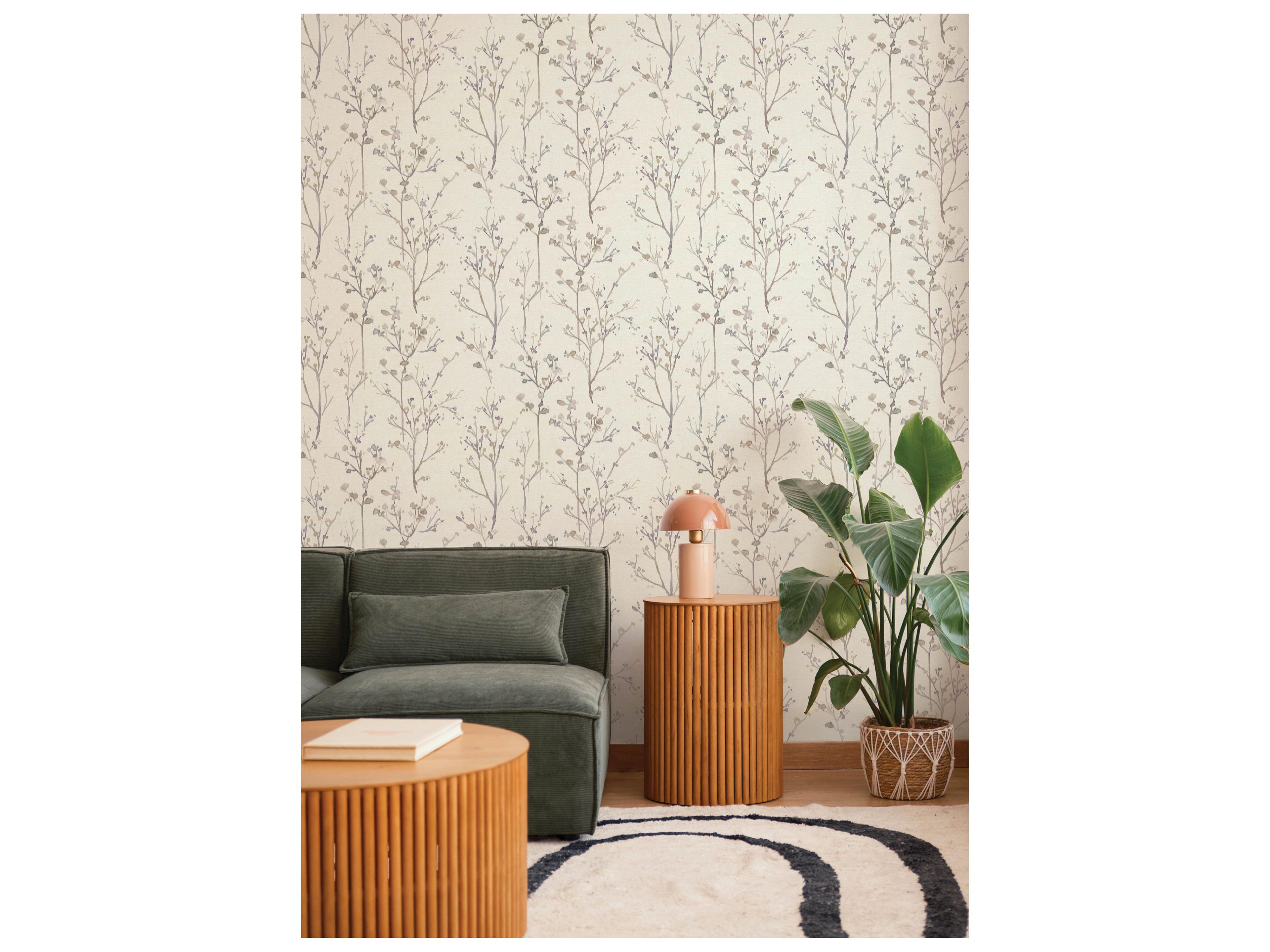 York Wallcoverings Drew & Jonathan Home Fifth Edition Lavender Budding Branches Wallpaper