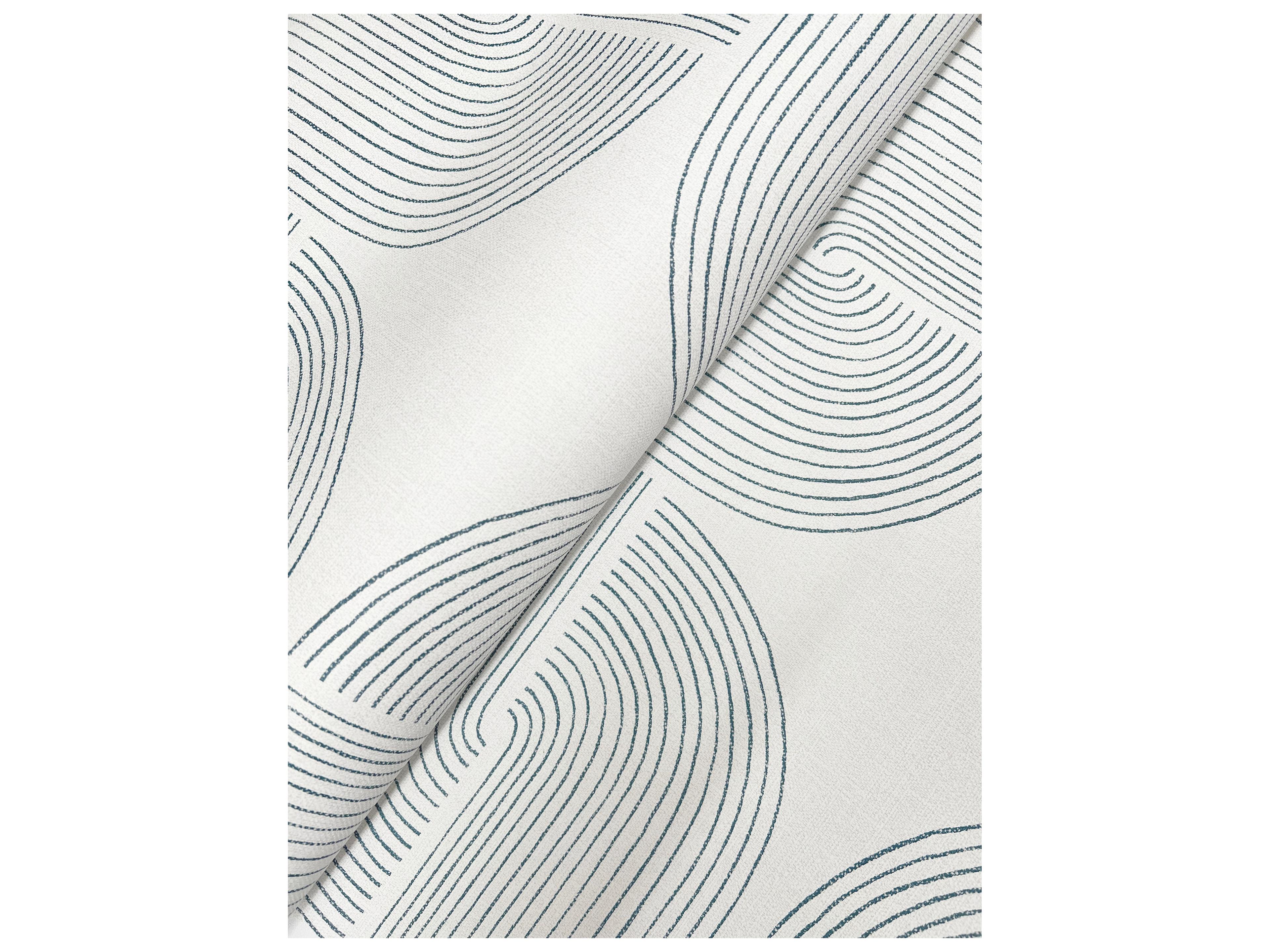 York Wallcoverings Drew & Jonathan Home Fifth Edition Dark Blue Spiral Arches Wallpaper