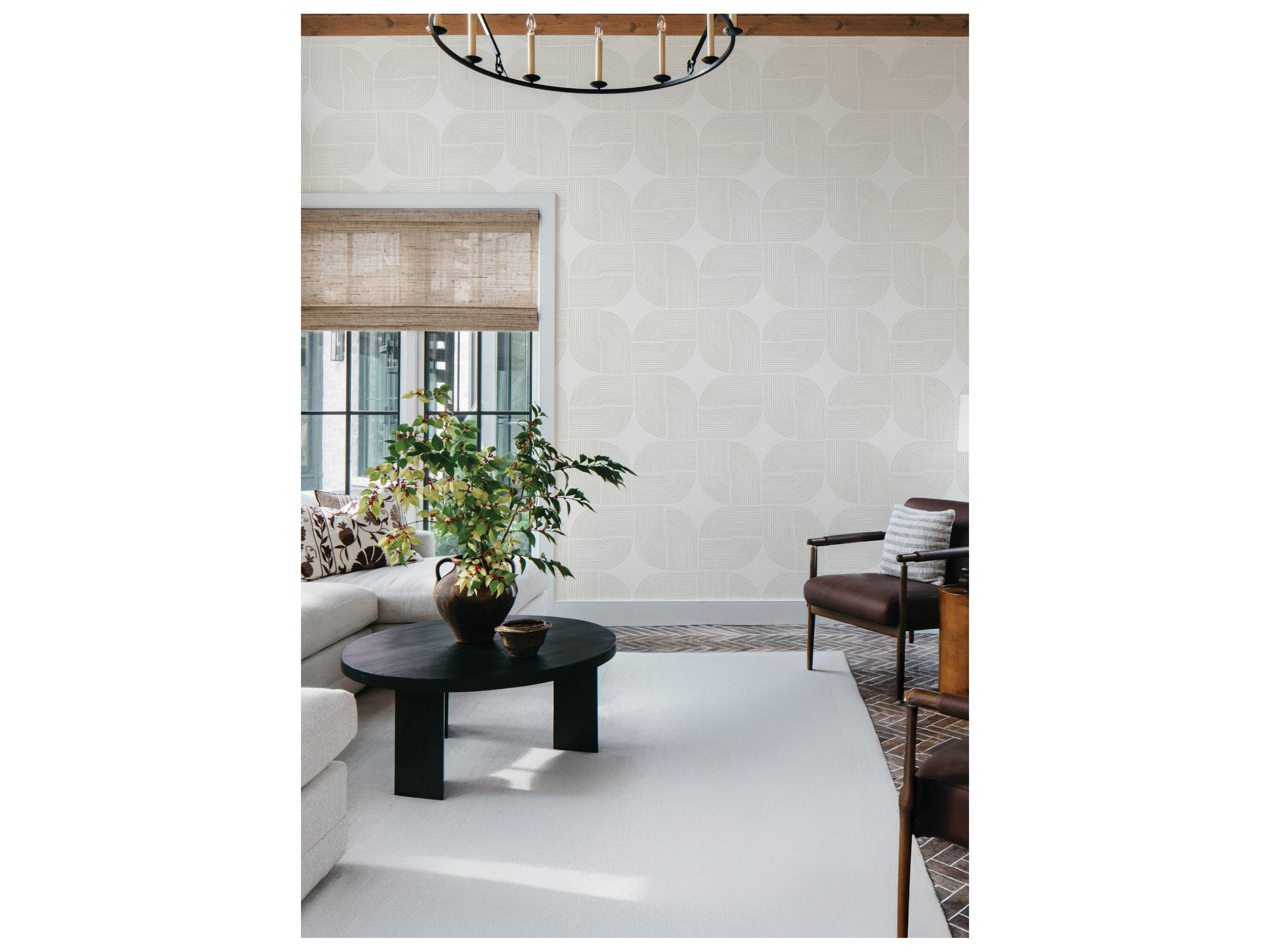 York Wallcoverings Drew & Jonathan Home Fifth Edition Brown Spiral Arches Wallpaper