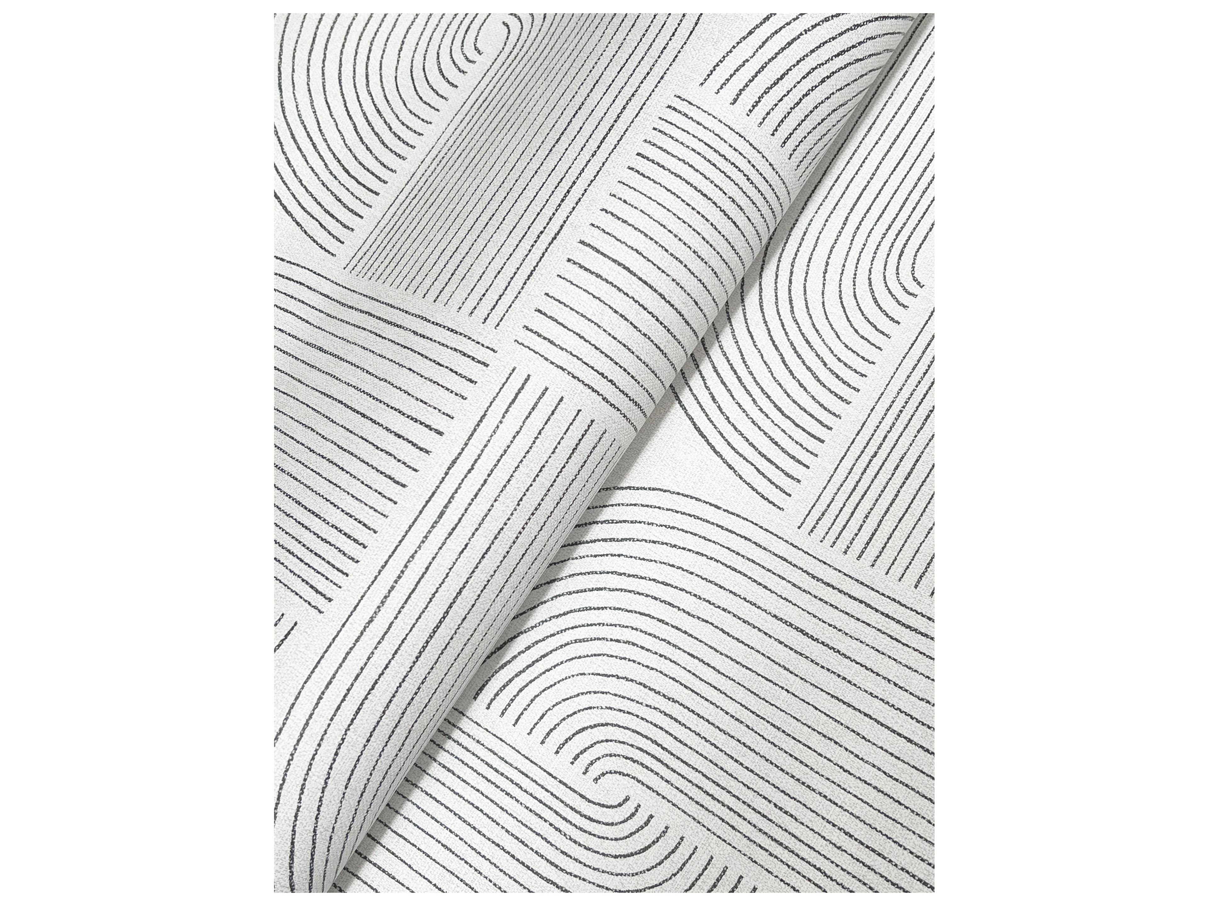 York Wallcoverings Drew & Jonathan Home Fifth Edition Black Spiral Arches Wallpaper