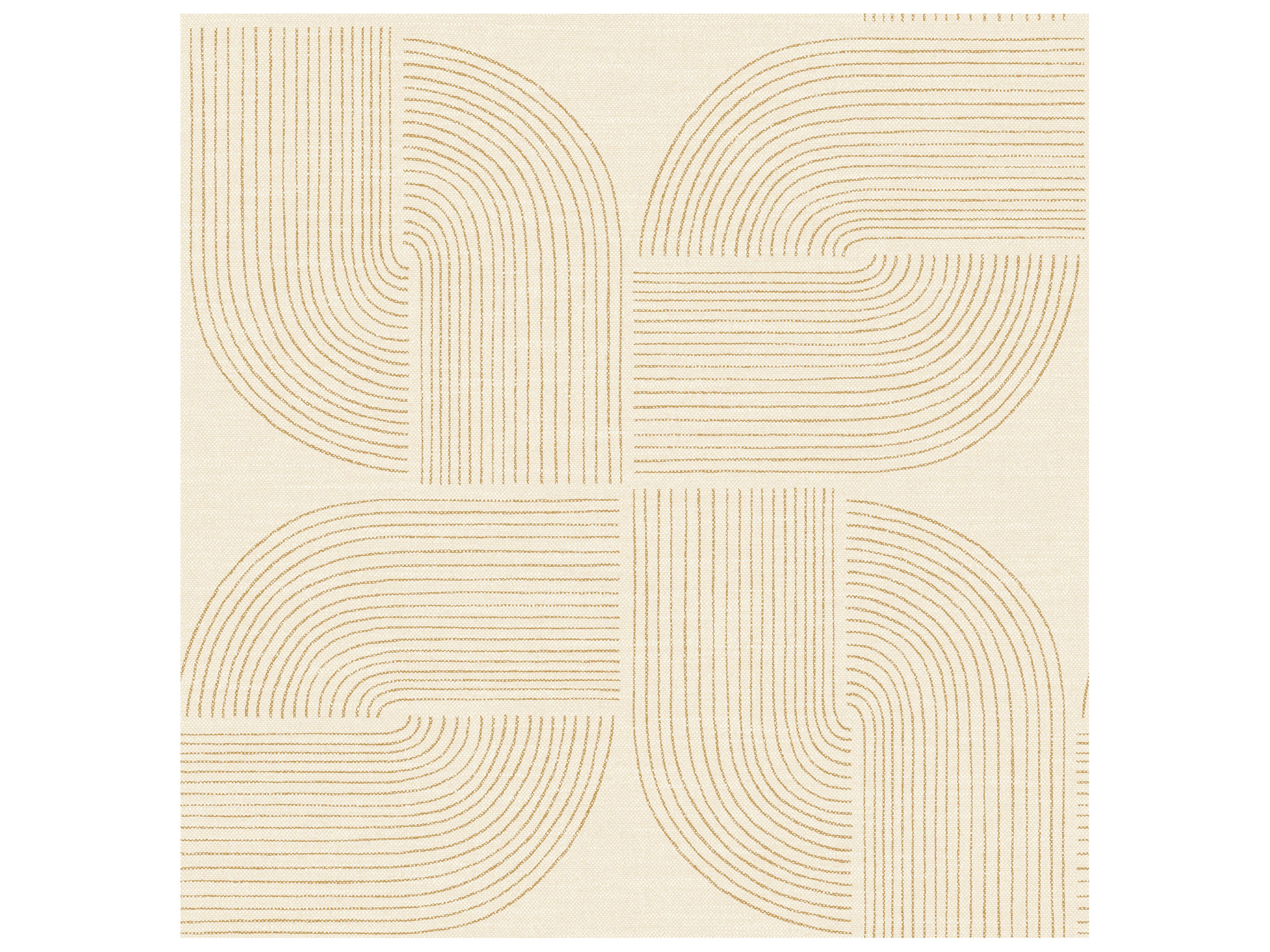 Drew & Jonathan Home Fifth Edition Wheat Spiral Arches Wallpaper