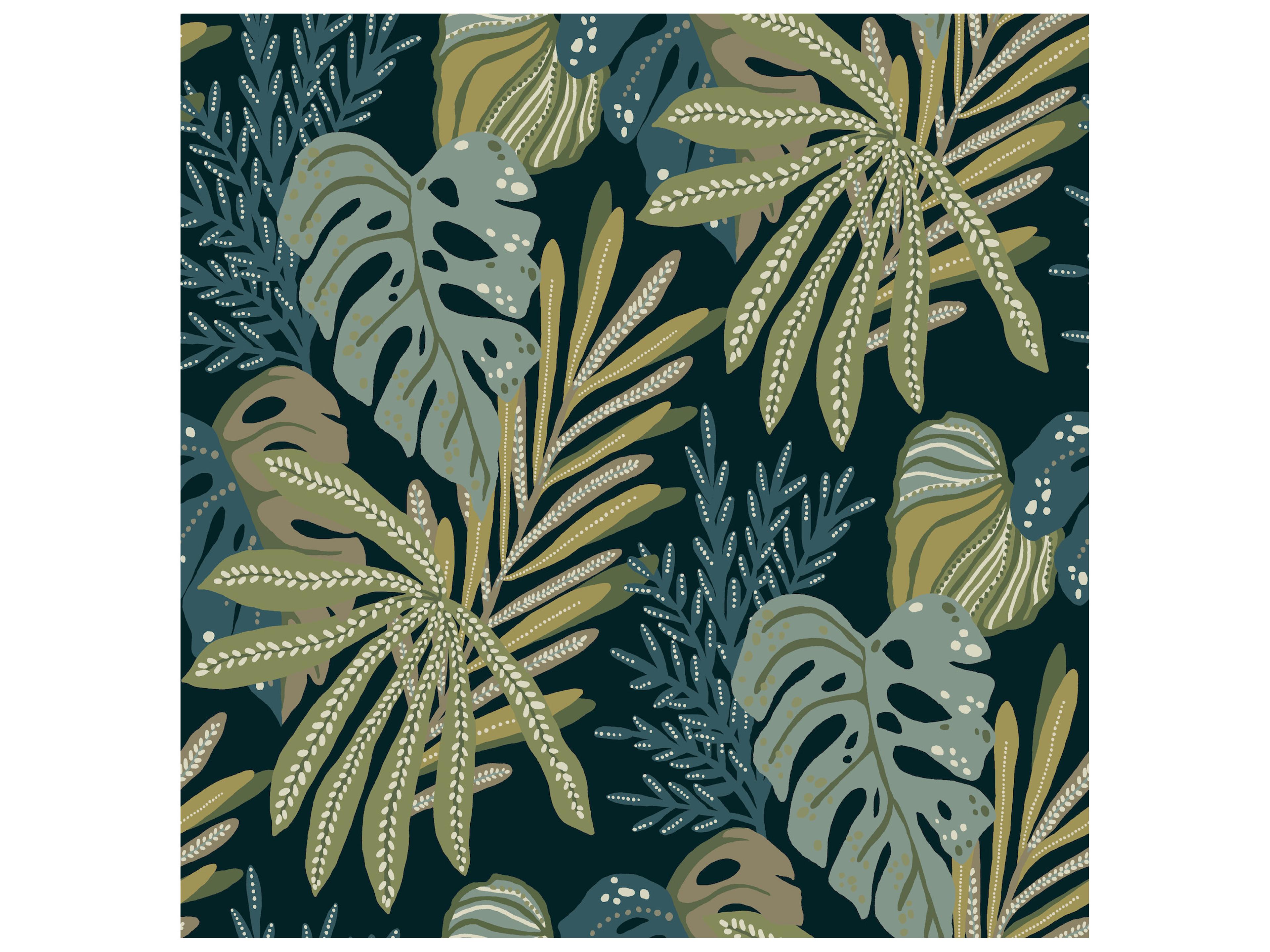 Drew & Jonathan Home Fifth Edition Green Tropical Foliage Wallpaper