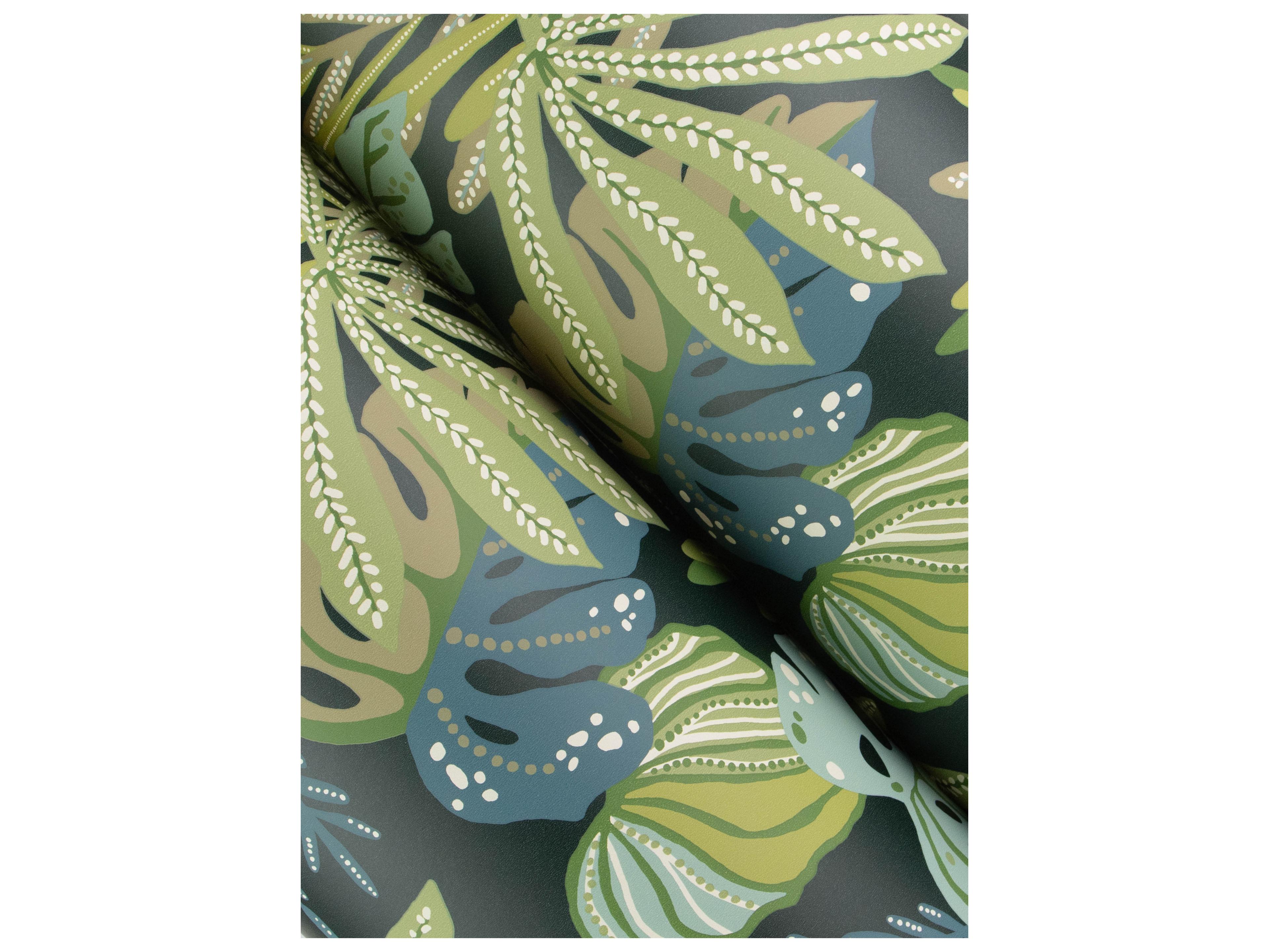 York Wallcoverings Drew & Jonathan Home Fifth Edition Green Tropical Foliage Wallpaper