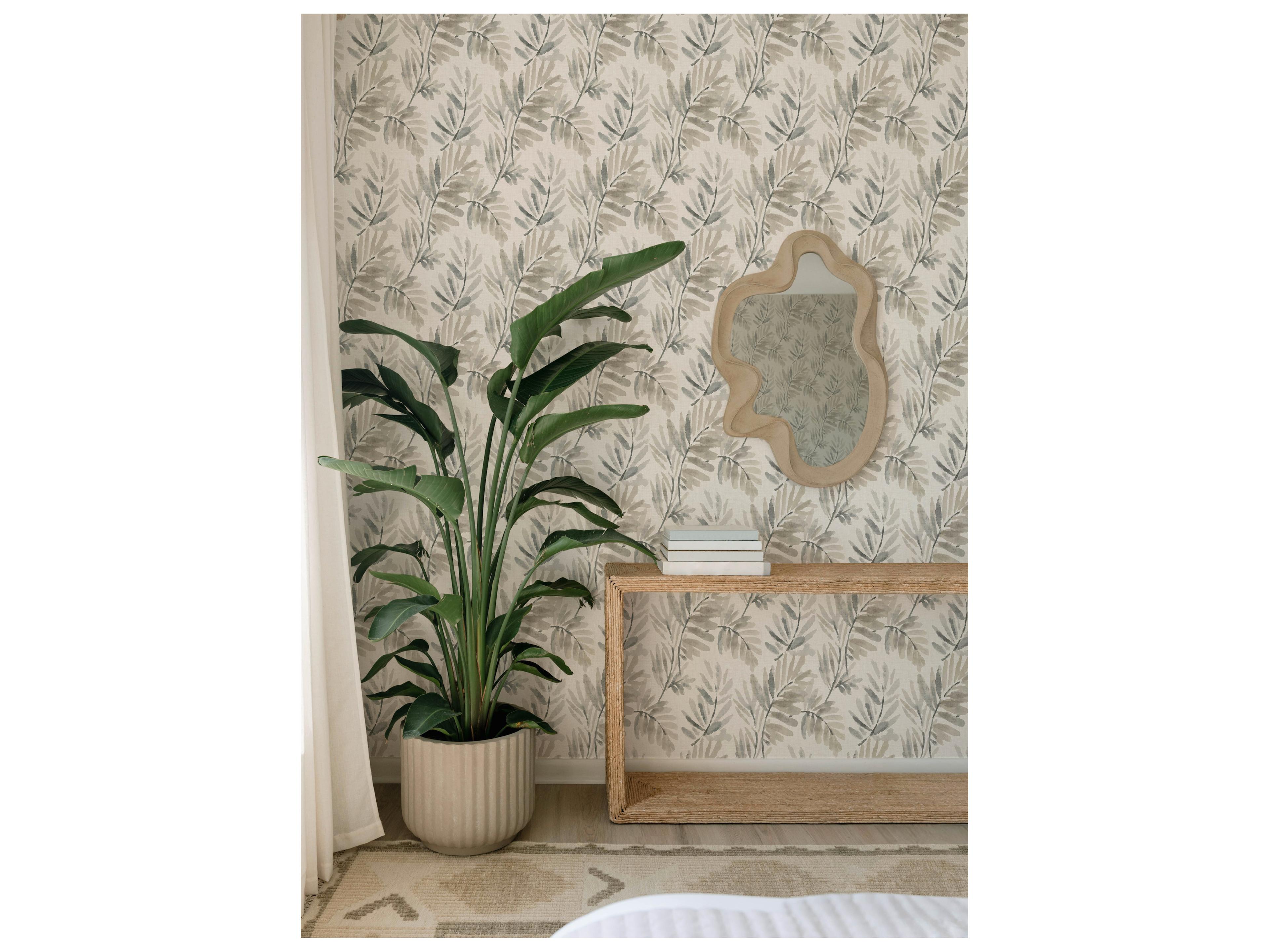 York Wallcoverings Drew & Jonathan Home Fifth Edition Grey Ferns Wallpaper