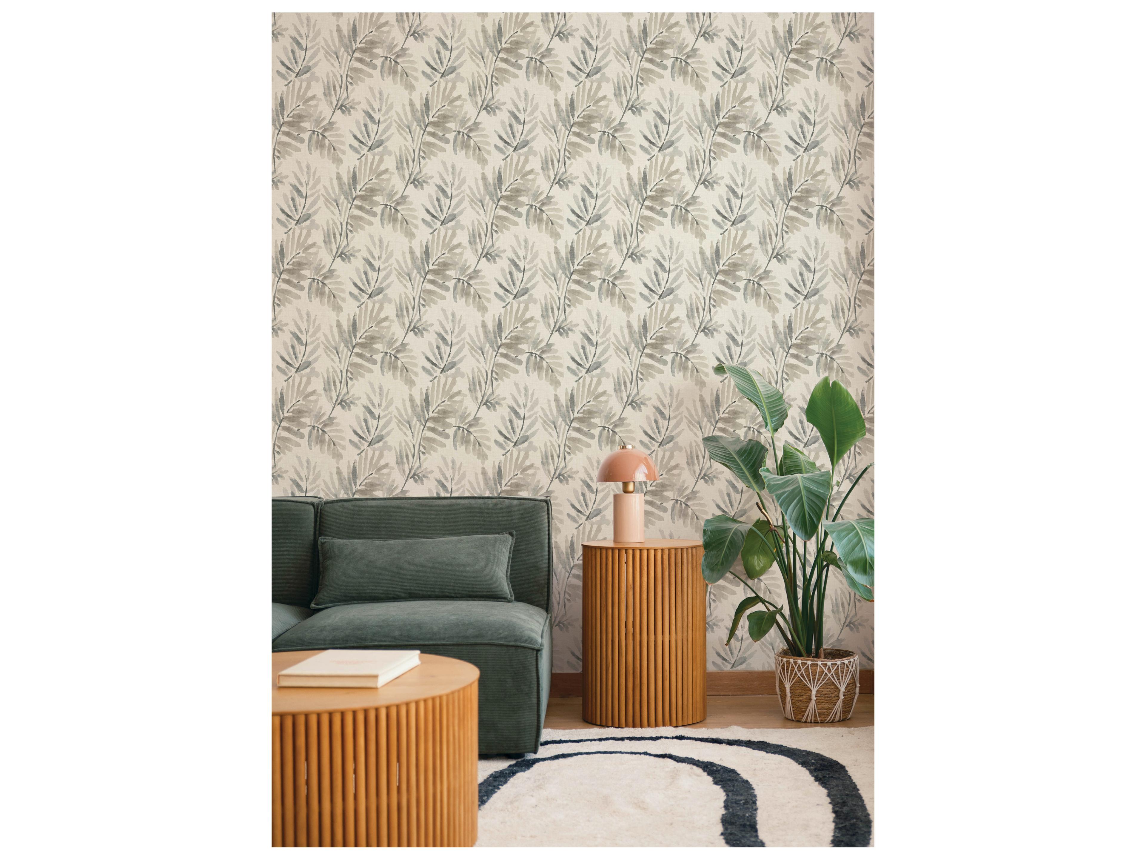 York Wallcoverings Drew & Jonathan Home Fifth Edition Grey Ferns Wallpaper