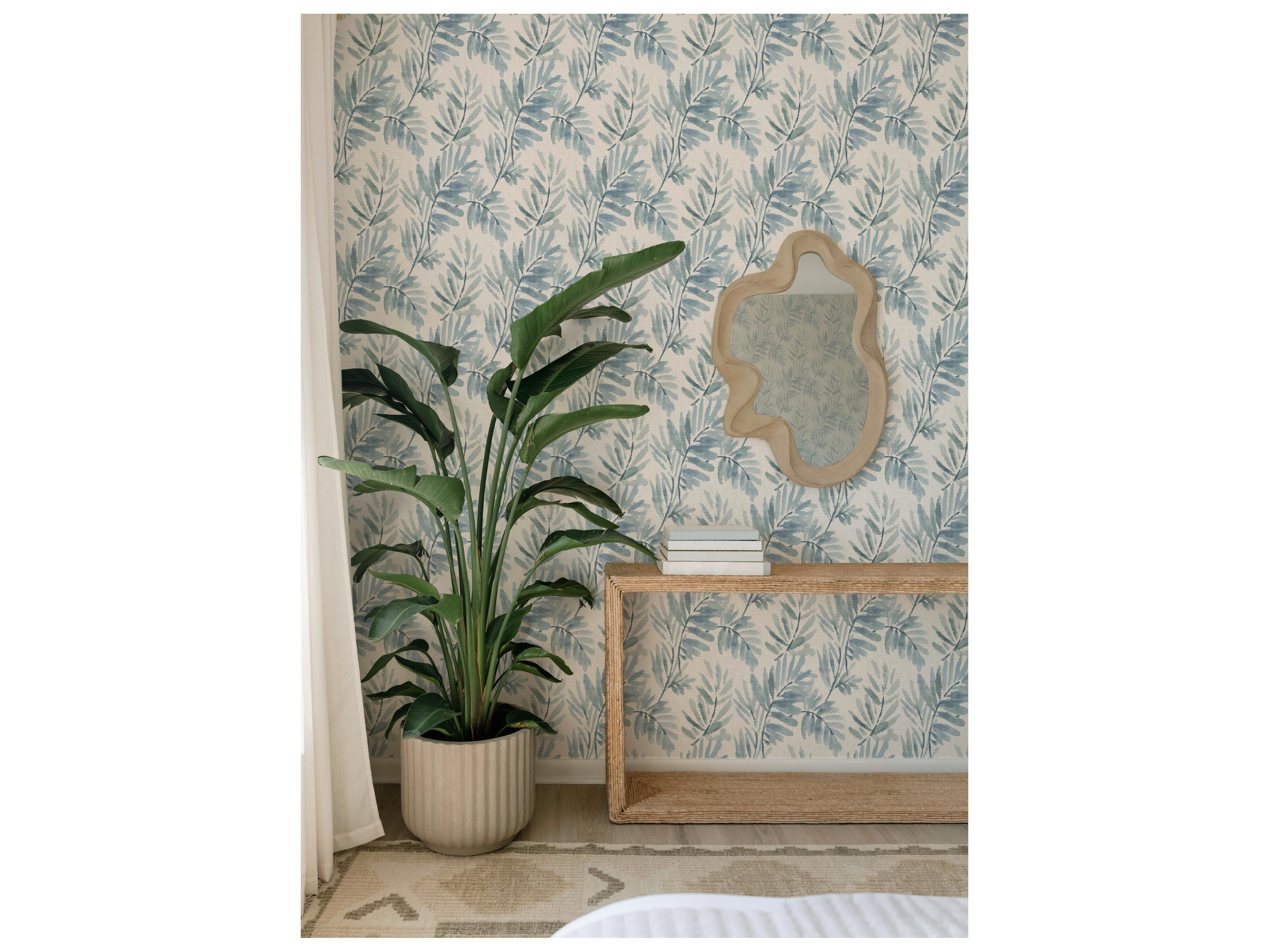 York Wallcoverings Drew & Jonathan Home Fifth Edition Blue Ferns Wallpaper