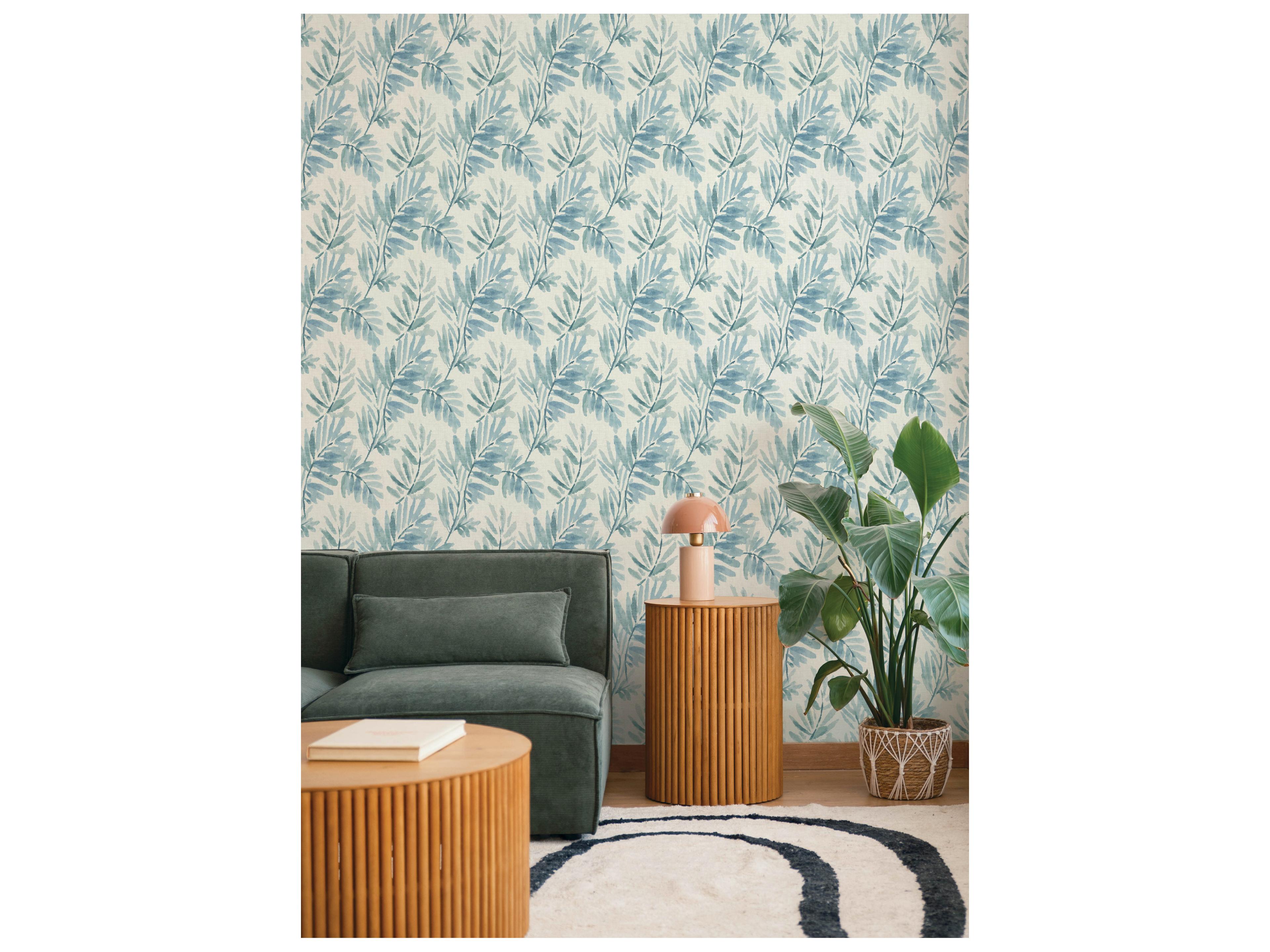 York Wallcoverings Drew & Jonathan Home Fifth Edition Blue Ferns Wallpaper