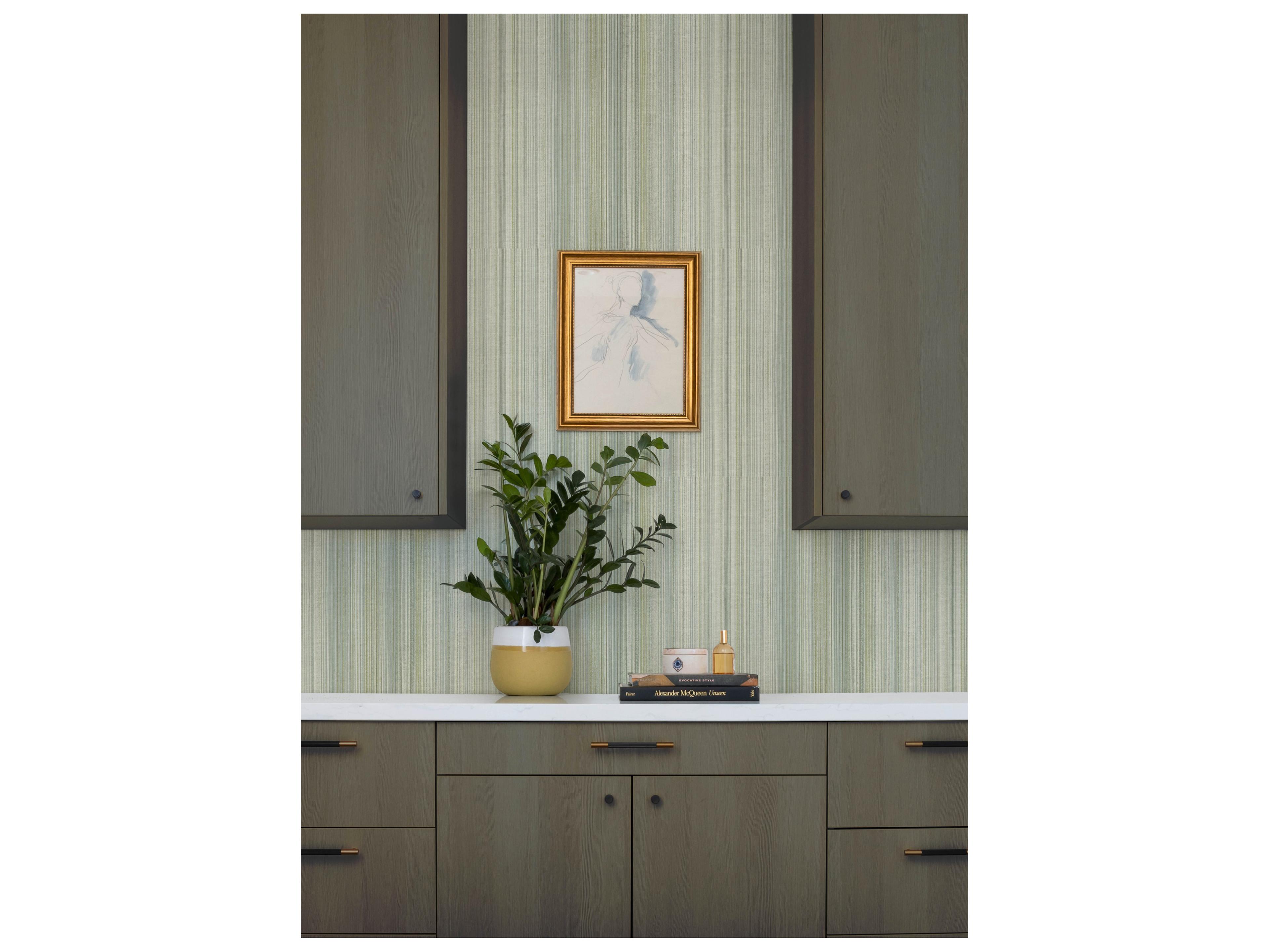 York Wallcoverings Drew & Jonathan Home Fifth Edition Green Ombre Stripe Wallpaper