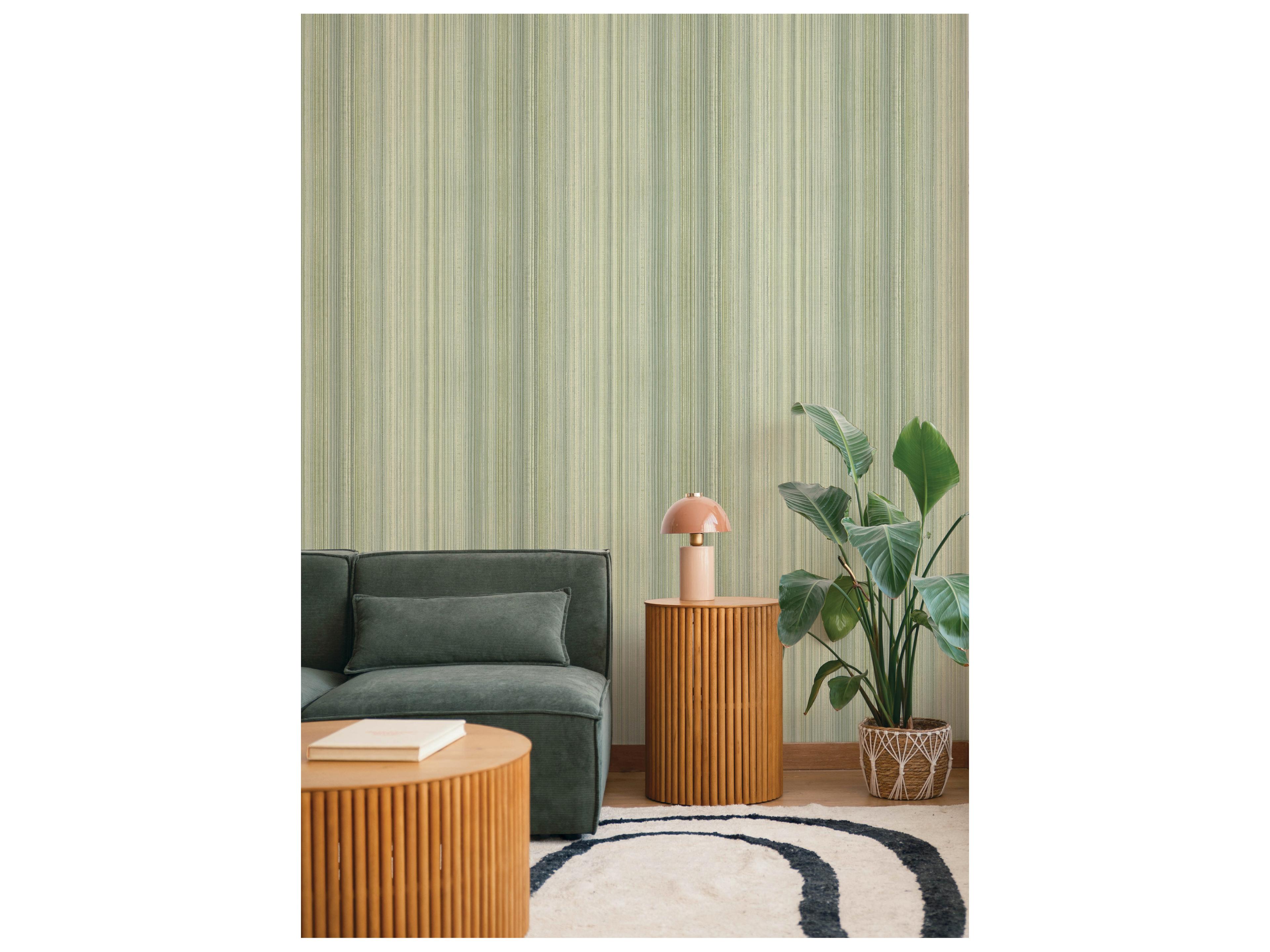 York Wallcoverings Drew & Jonathan Home Fifth Edition Green Ombre Stripe Wallpaper