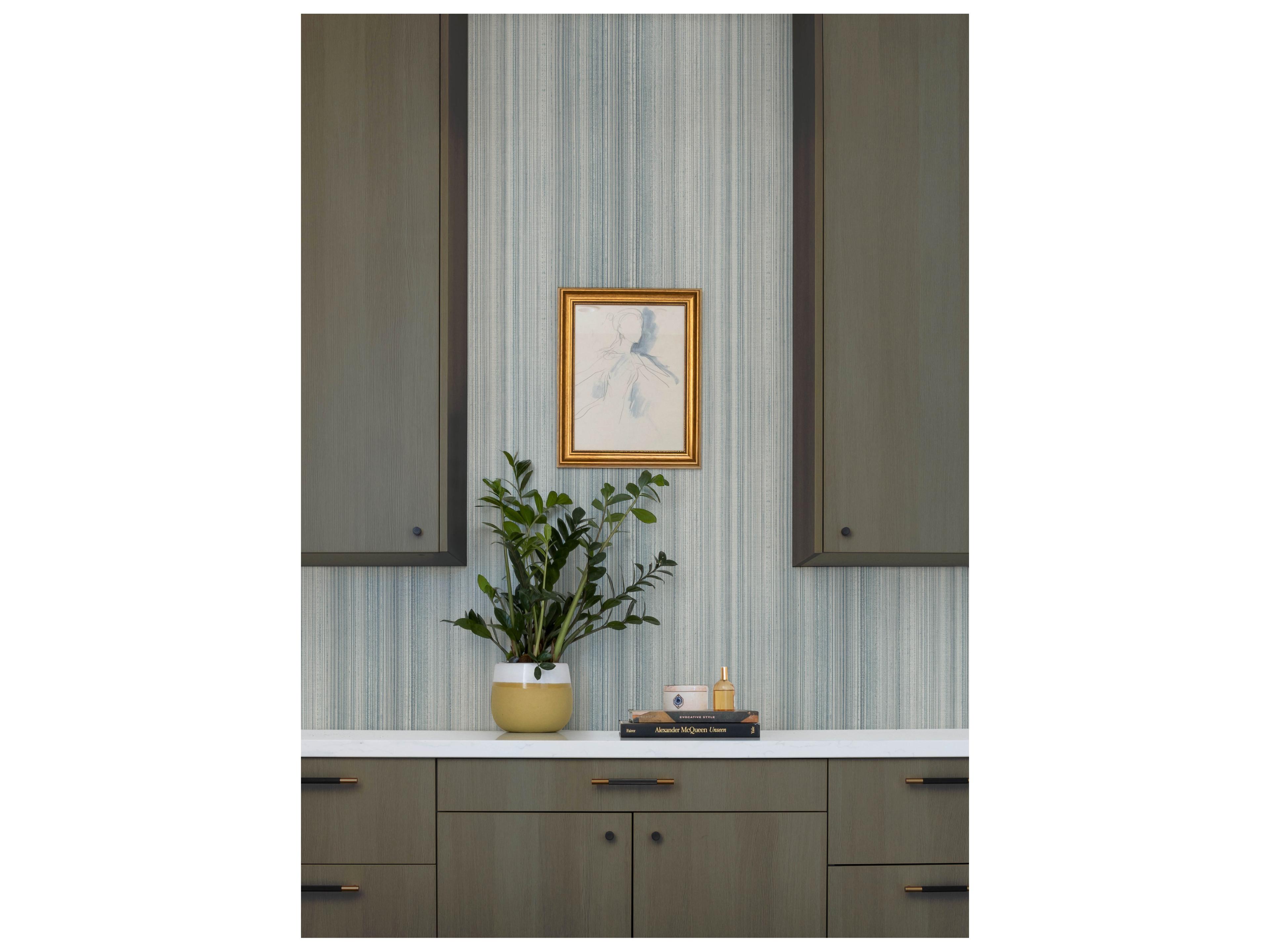 York Wallcoverings Drew & Jonathan Home Fifth Edition Blue Ombre Stripe Wallpaper