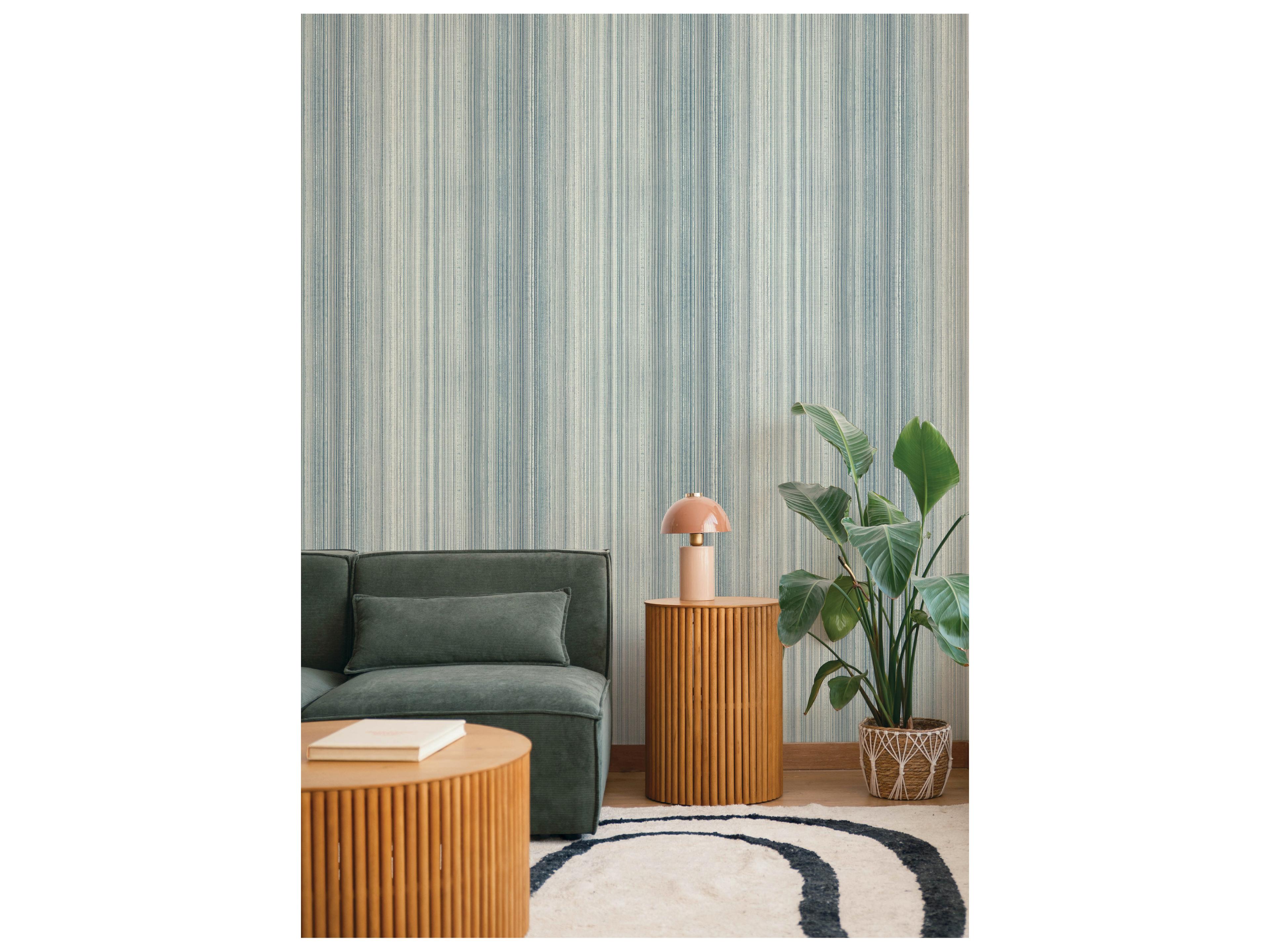 York Wallcoverings Drew & Jonathan Home Fifth Edition Blue Ombre Stripe Wallpaper