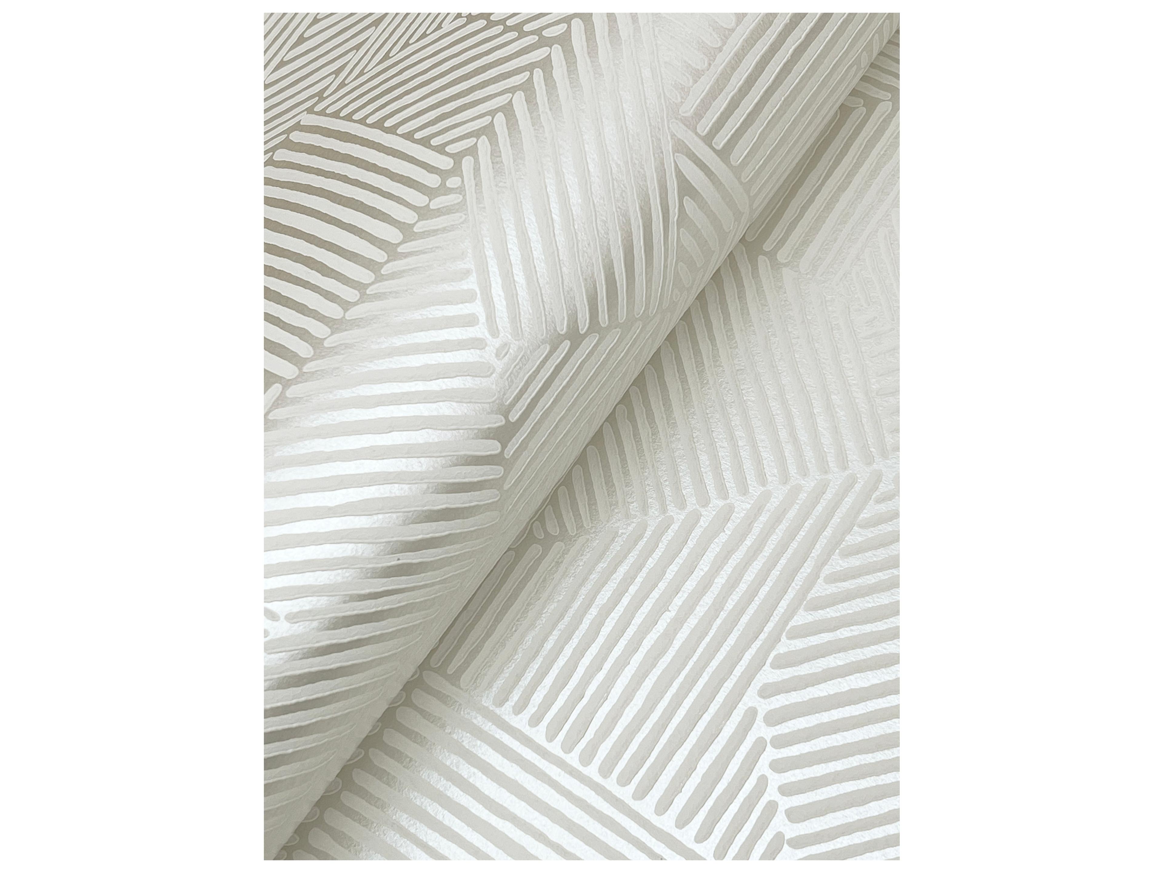 York Wallcoverings Drew & Jonathan Home Fifth Edition Silver Block Geometric Wallpaper